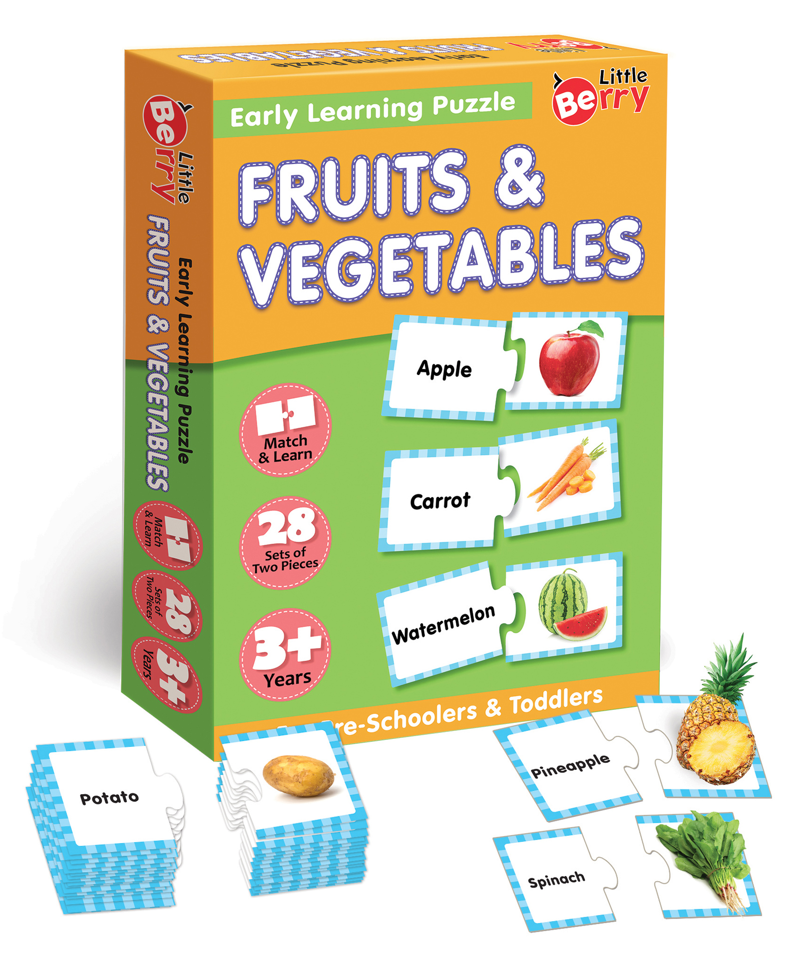 Little Berry Fruits and Vegetables Match and Learn Jigsaw Puzzle Game Multicolor - 42 Pieces-image-13