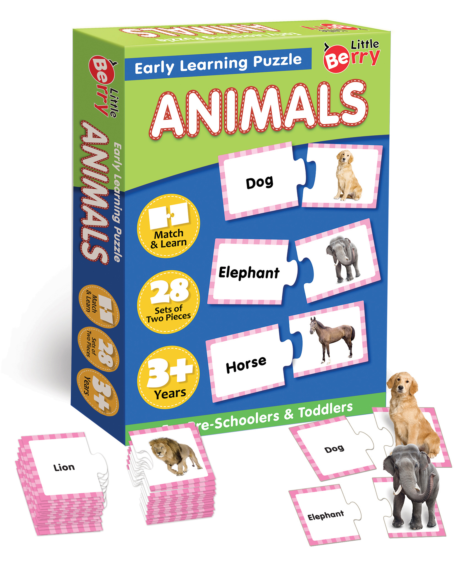 Little Berry Animals Match and Learn Jigsaw Puzzle Game Multicolor - 42 Pieces-image-15