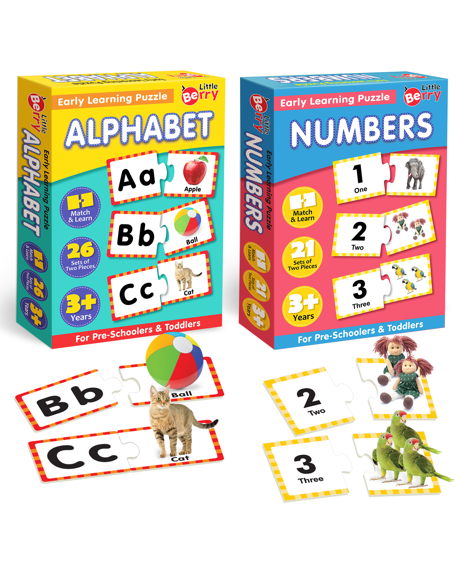 Little Berry Alphabet and Number Match and Learn Jigsaw Puzzle Pack of 2 Multicolor - 94 Pieces-picture-10