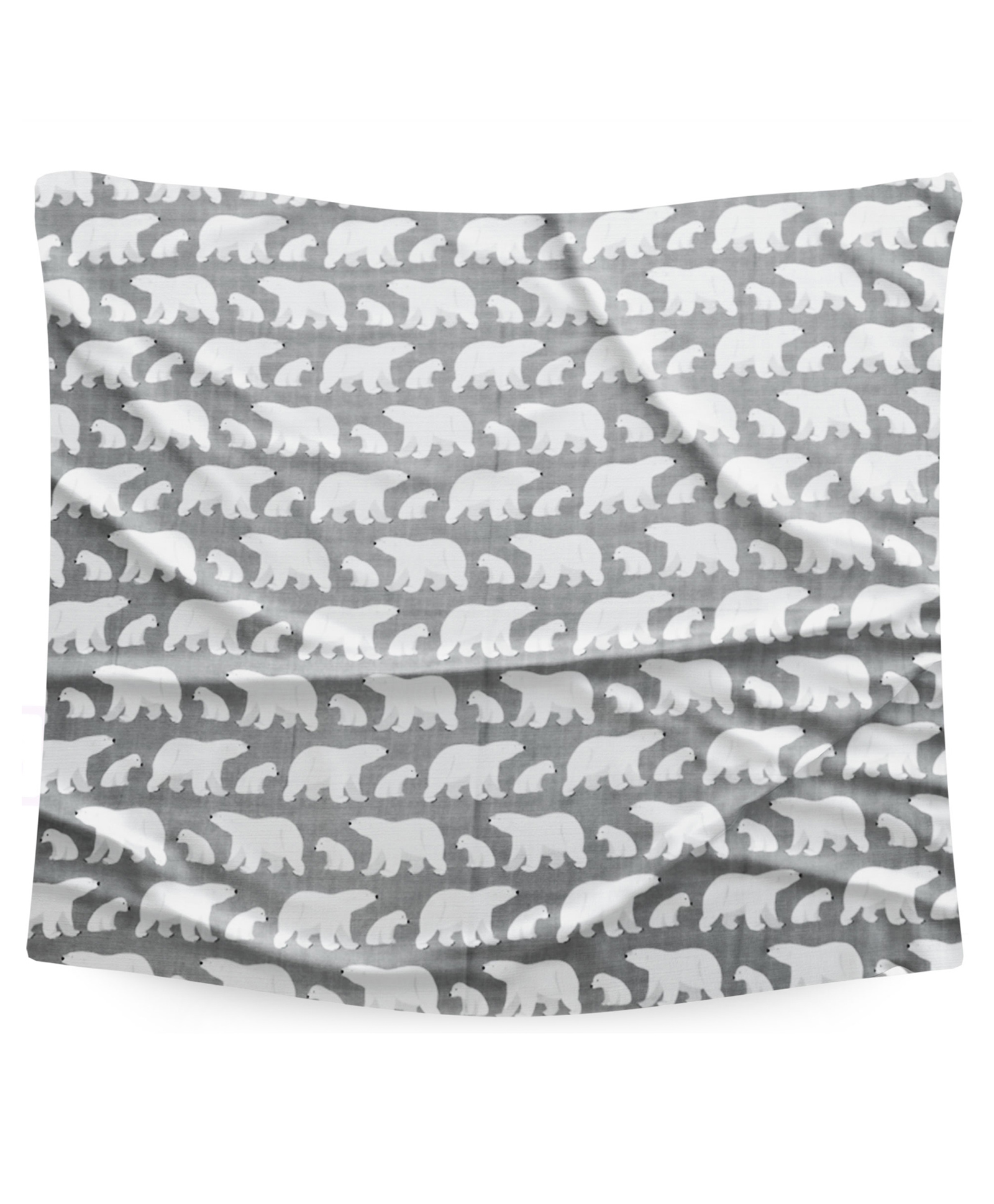 Bembika Bamboo Cotton Muslin Swaddle Wrap Blanket Baby Polar Bear - Grey-image-48