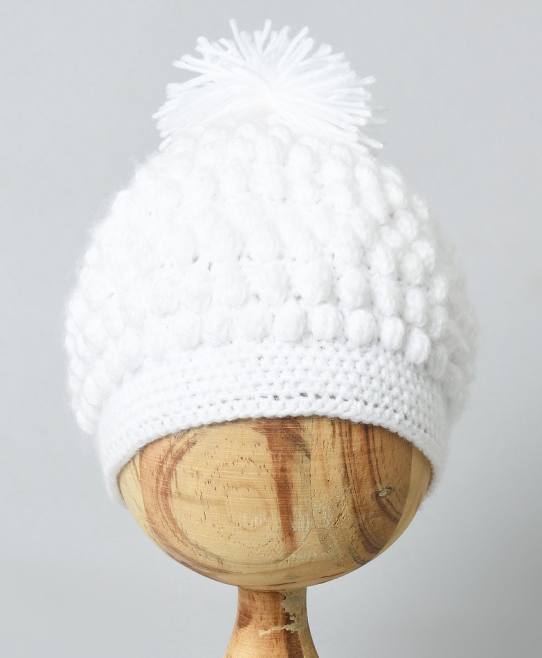 Funkrafts Pom Pom Detail Handmade Woollen Cap - White-picture-41