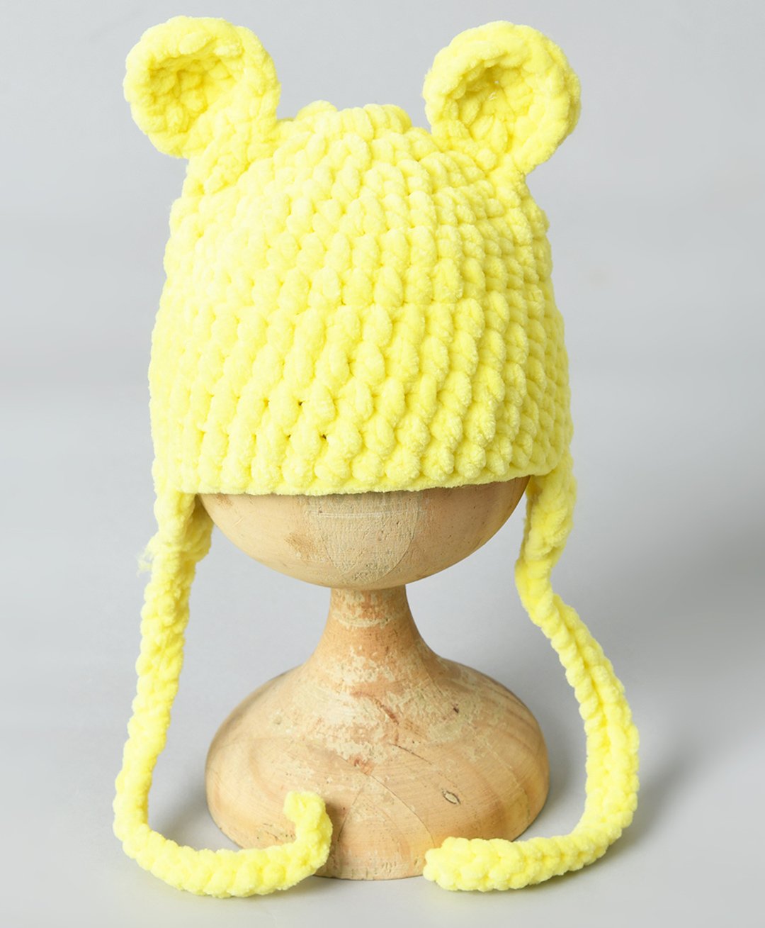 Funkrafts Ears Detail Handmade Woollen Cap  - Lime Green-picture-34