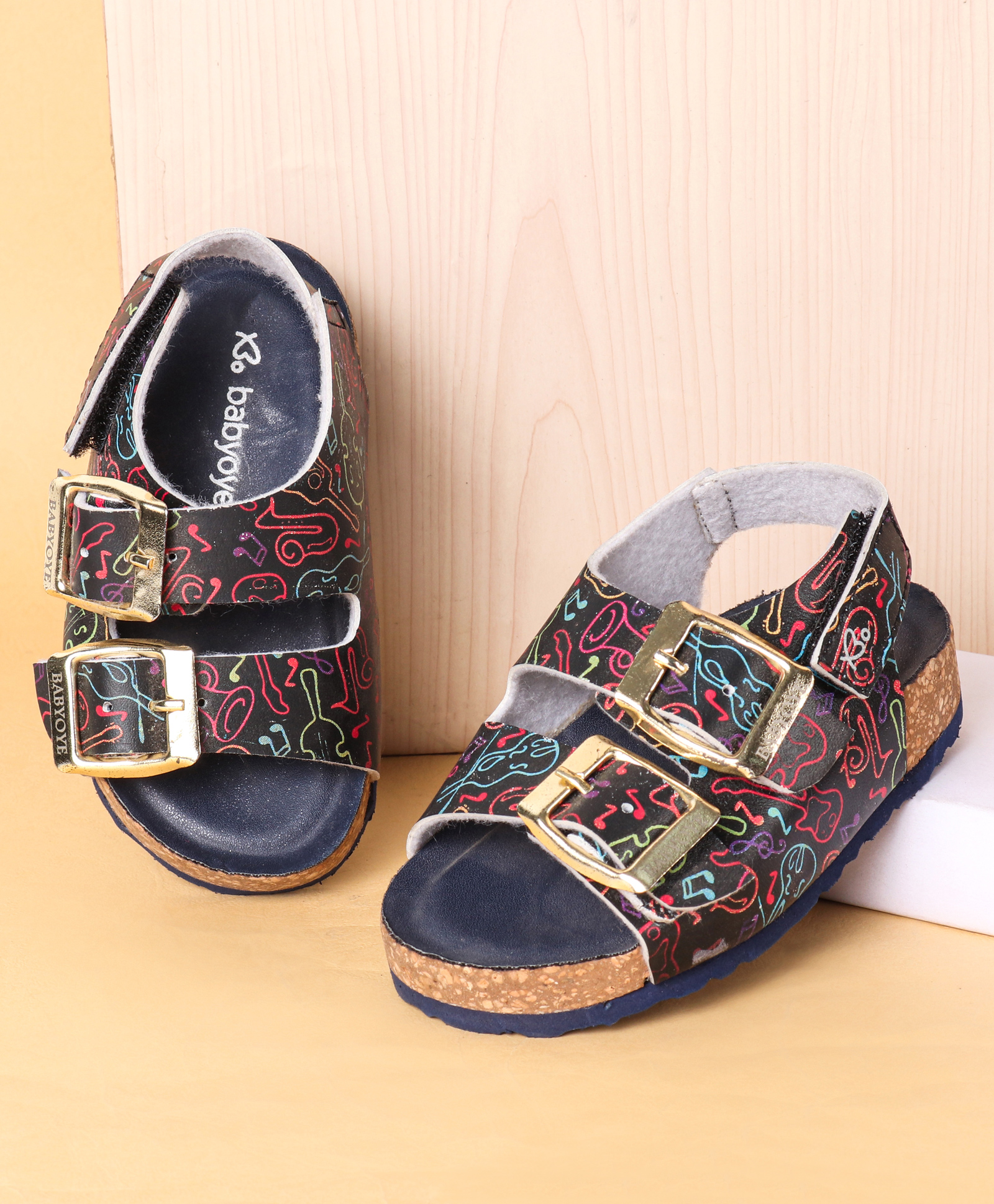 Babyoye Buckle Sandals With Velcro Closure Navy Blue (Print May Vary)-picture-13
