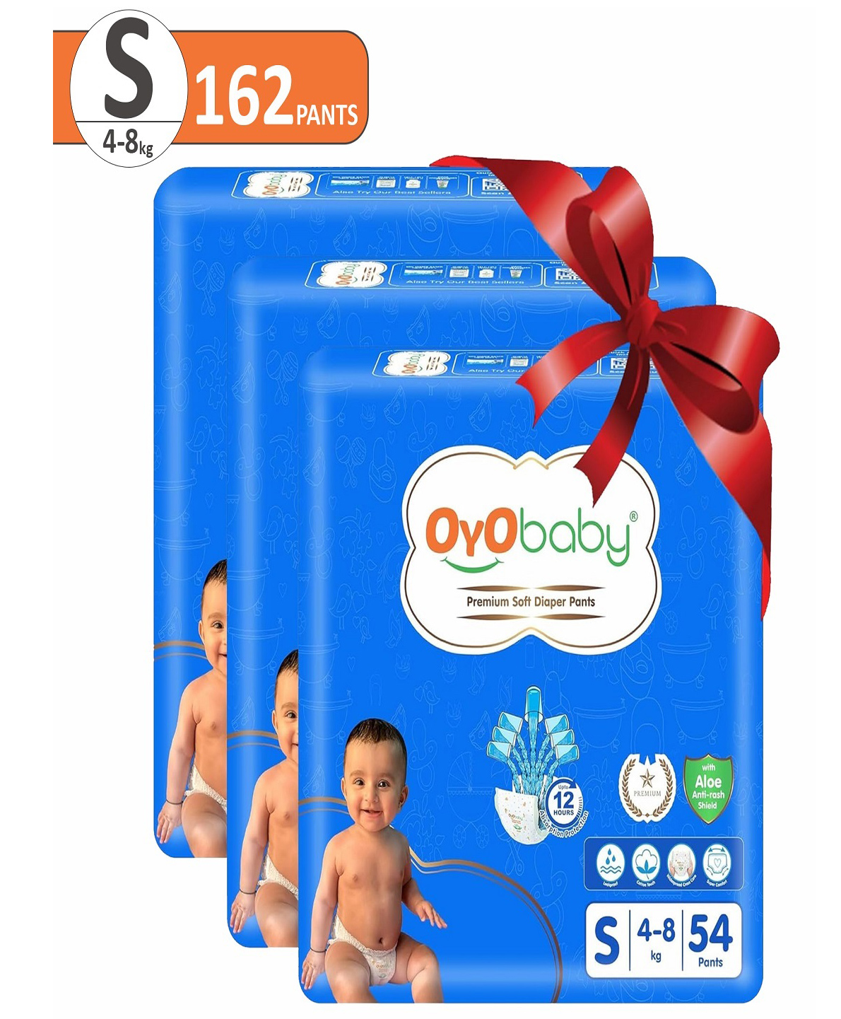 OYO Baby Premium Diaper Pants Small Size Baby Diapers Pants Anti Rash Diapers Diaper For Baby 12 Hours Protection Pack Of 3 Small-picture-18