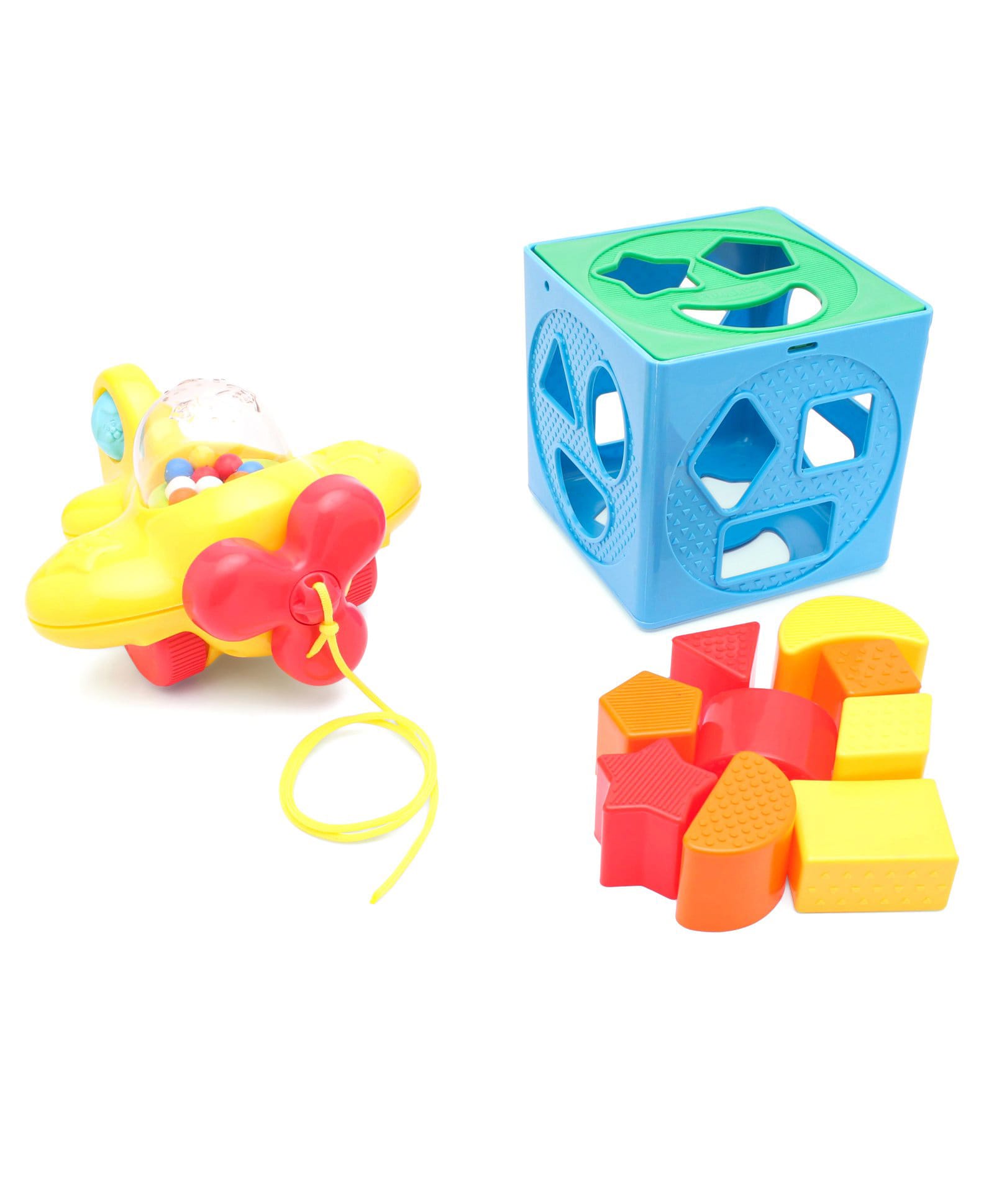 Giggles Pull Along Shape Sorting Cube & Aeroplane Toy - Multicolour-picture-42