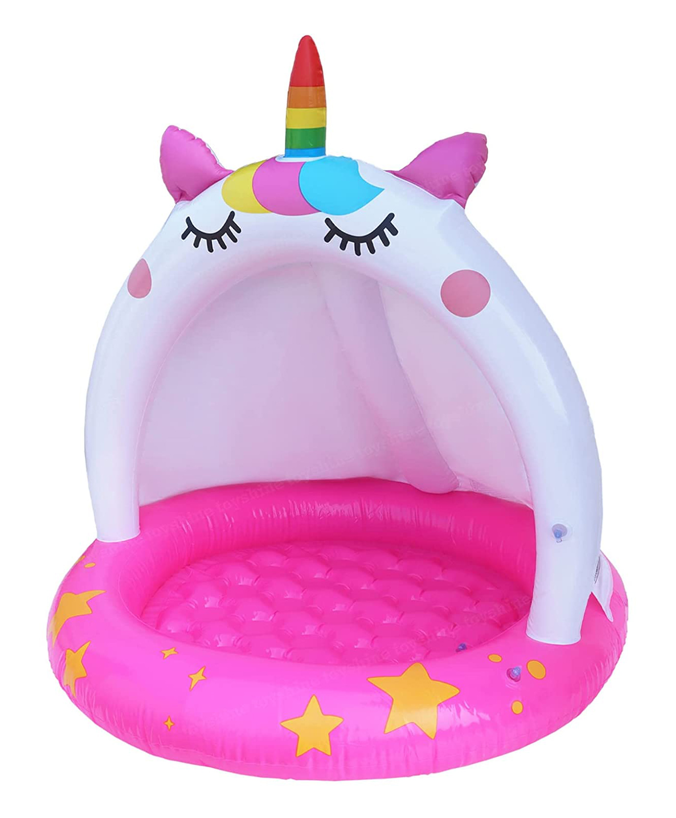 Toyshine Unicorn Baby Pool Tub Swimming Pool with Canopy Play Centre Toy for Kids - 40 x 40 Inches-image-5