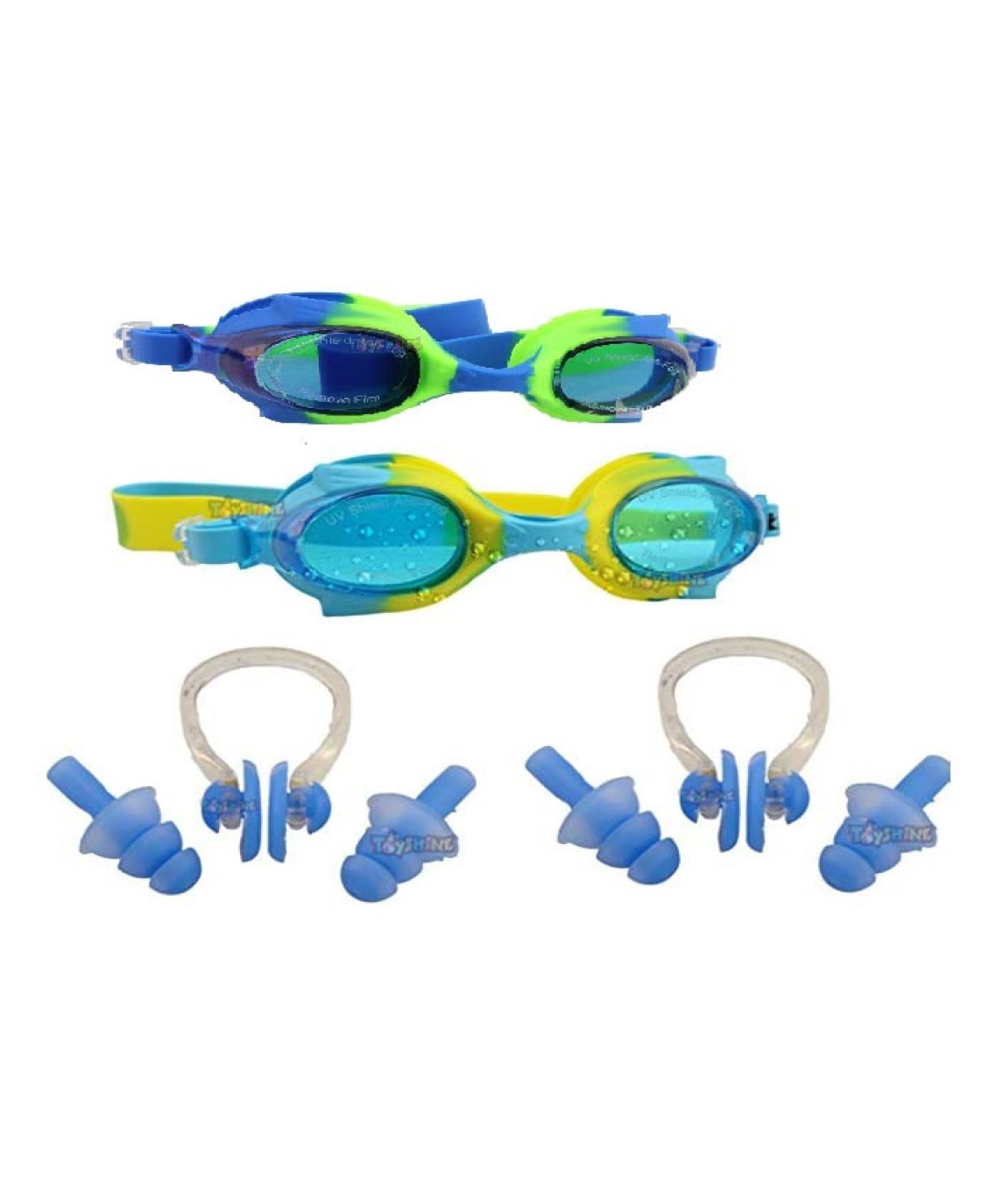 Toyshine Swimming Goggles Leak Proof Anti Fog UV Protection Adjustable Silicone Strap Clear Wide Vision Pack Of 2 ( Color May Vary )-image-36