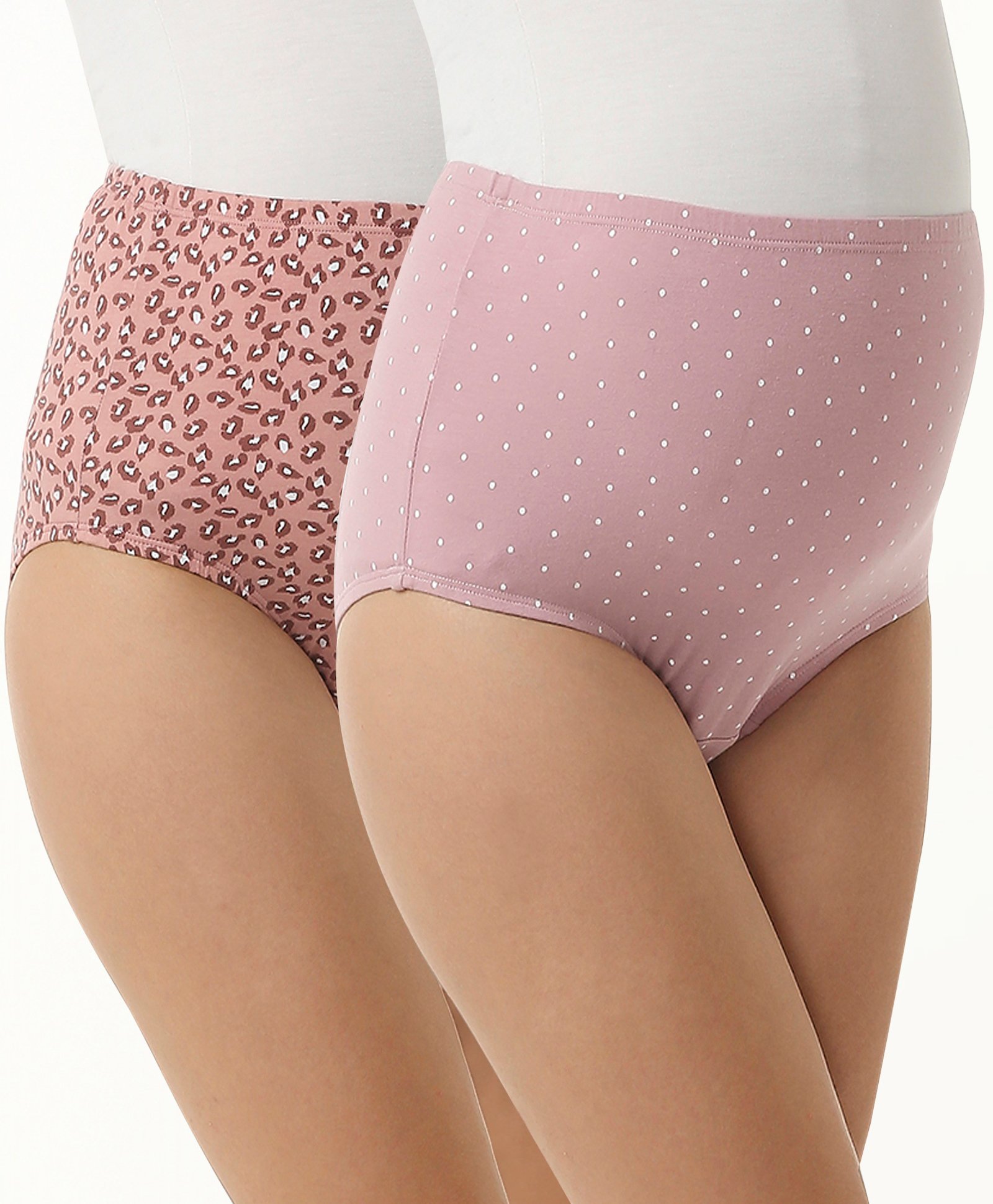Bella Mama Cotton Elastane High Coverage Panty Set Dot & Floral Print Pack Of 2 (Color May Vary)-image-10