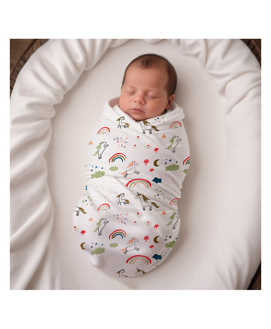 Moms Home Organic Cotton Baby Muslin Swaddle Unicorn - Multicolour-image-45
