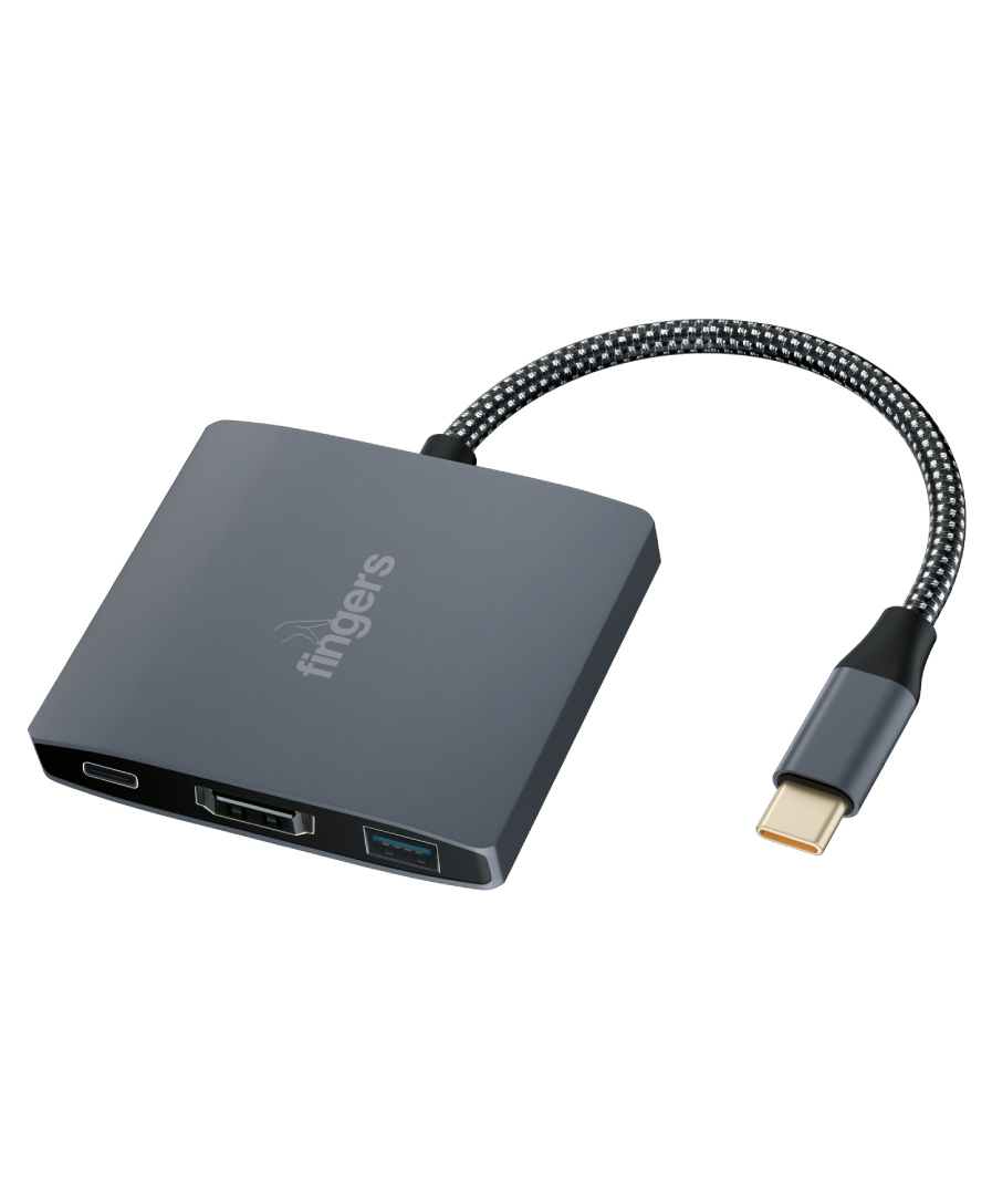 FINGERS Topnotch 3 in 1 Type C USB Hub Super Quick Data Transfer up to 5 Gbps Compatible with TVs Laptops Smartphones - Slate Grey-picture-20