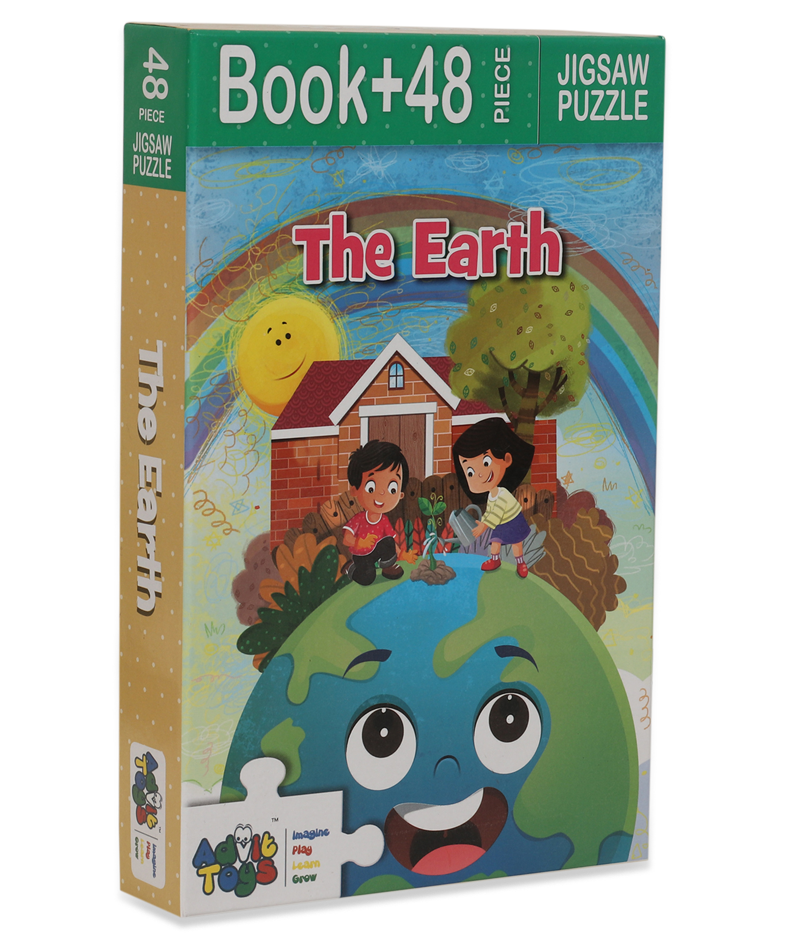 Advit Toys The Earth Jigsaw Puzzle Educational Fun Fact Book Inside - 48 Pieces-picture-47