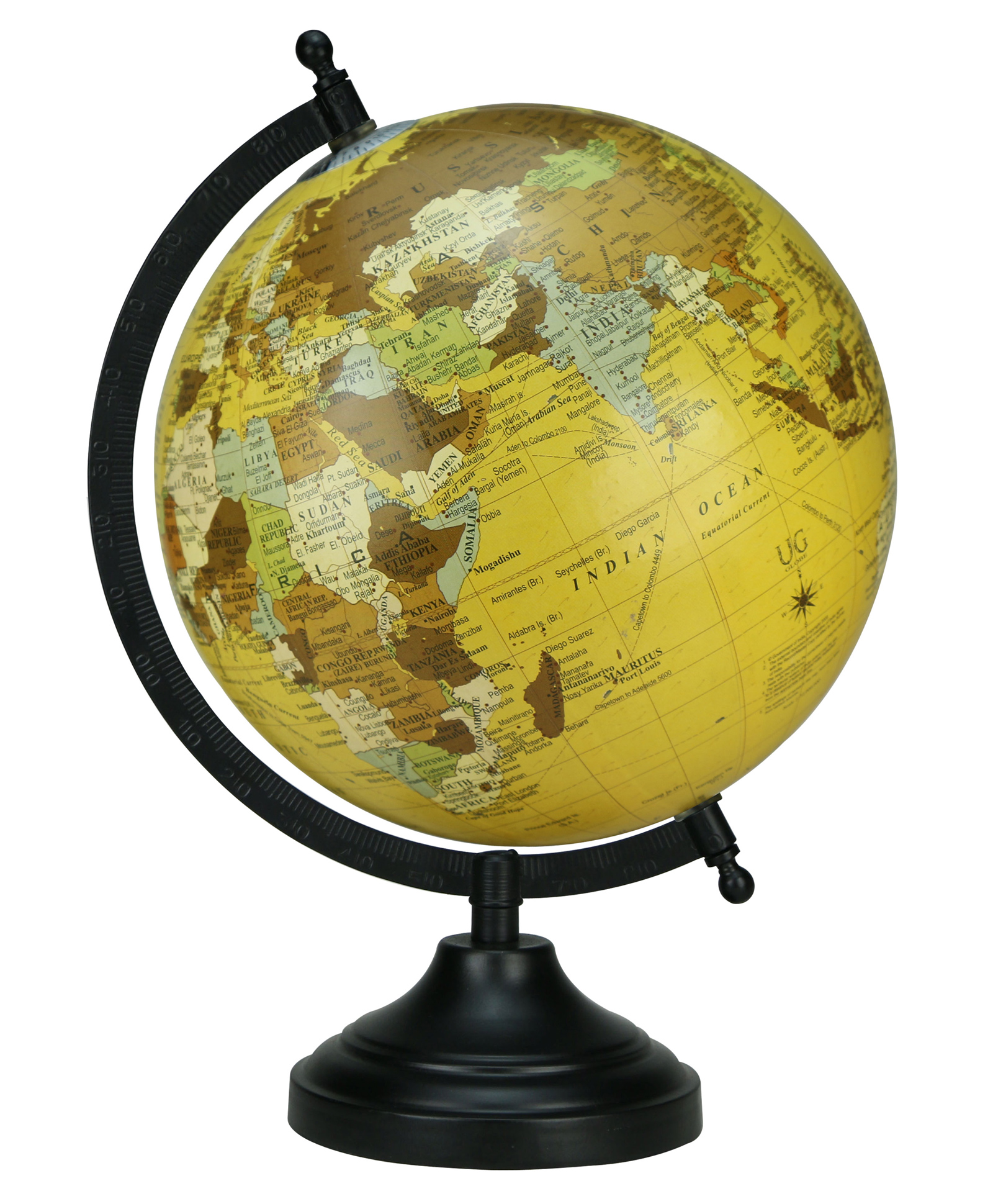 Globeskart Matte Finish Globe With Metal Base - Golden-image-4