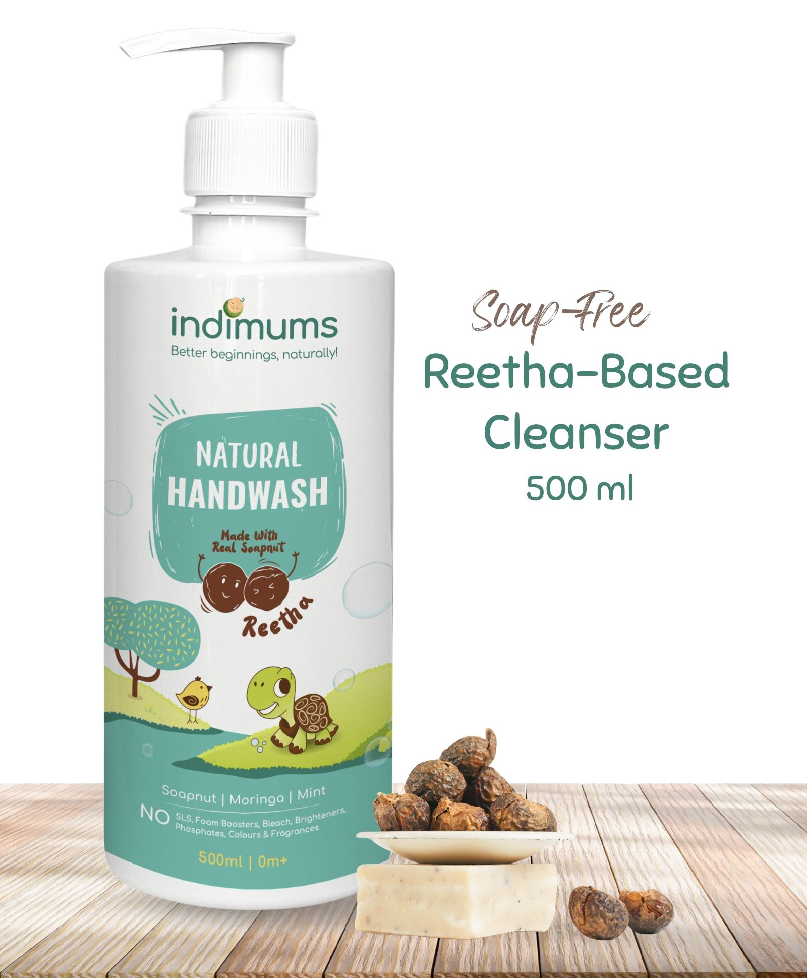 indimums The Indi Mums Natural KIds Handwash Liquid - Soapnut (Reetha) Powered Antibacterial Moisturising Hypoallergenic & Chemical-Free-500 ML-picture-22