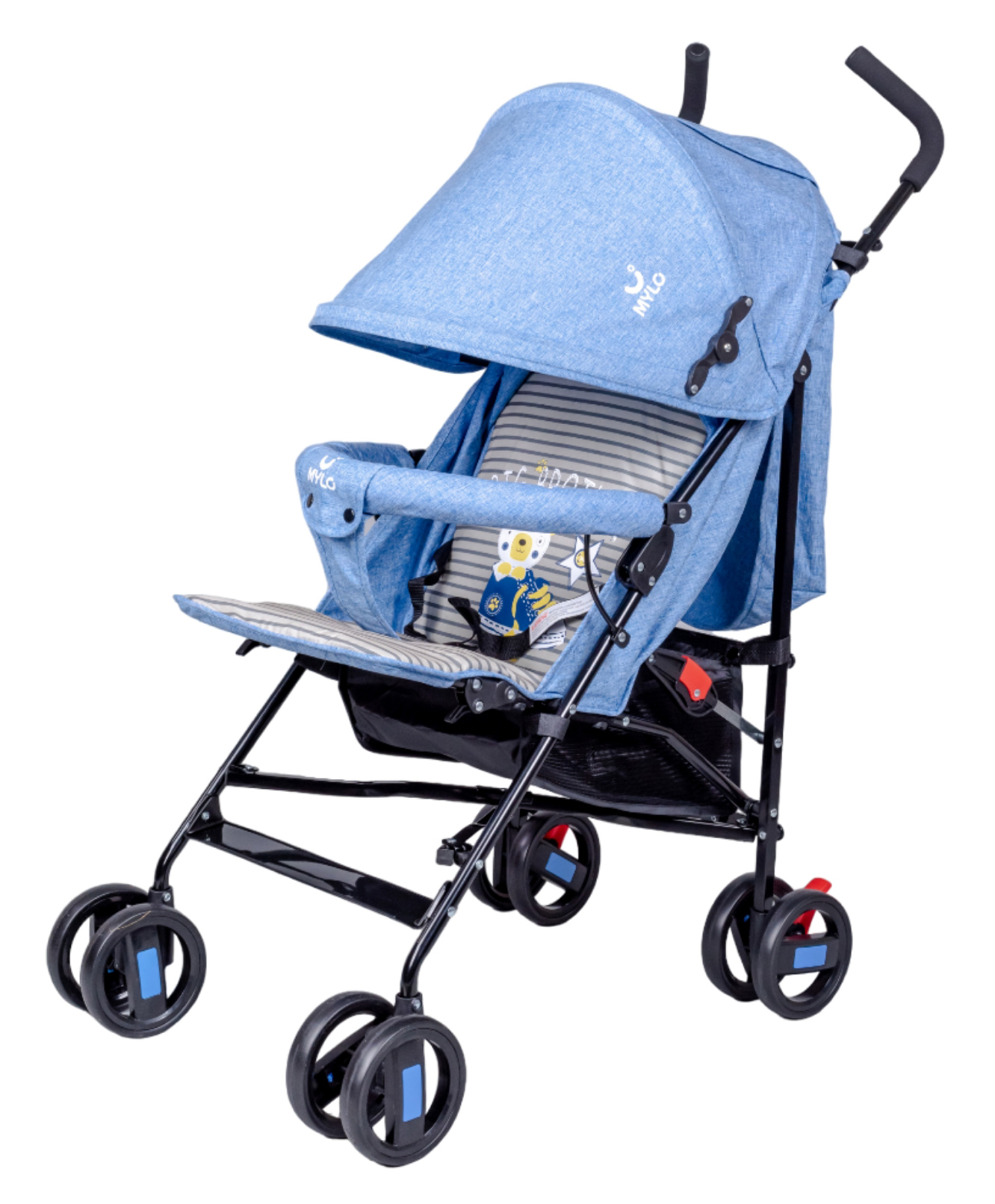 Mylo Baby Buddy Ultra-Light Stroller 6 to 36 months Toddler Kids 360 degree Front Wheel Swivel Function - Blue-picture-43