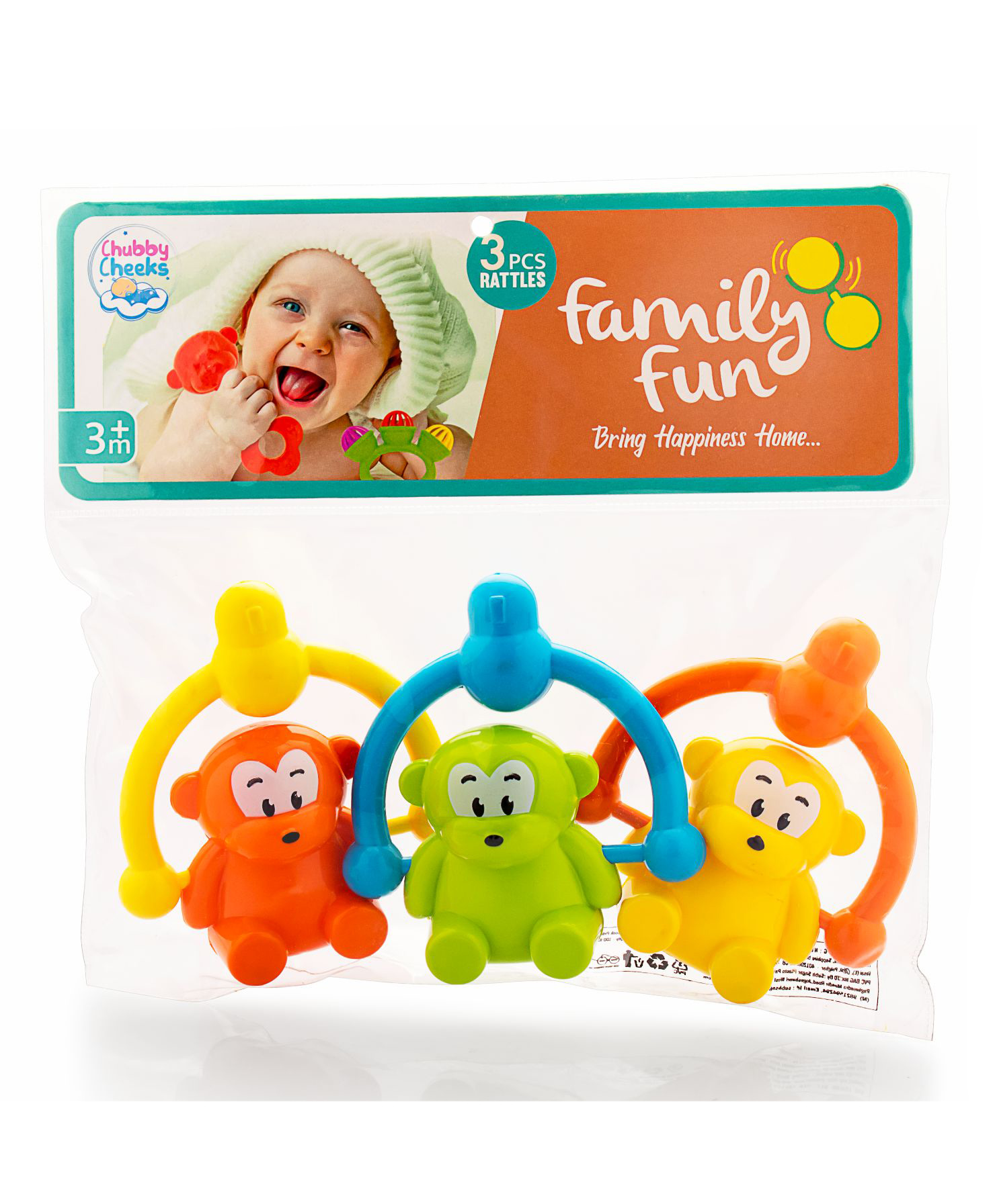 Sunny  Family Fun Animal Shaped Rattle Set of 3 (Color & Design May Vary)-image-35