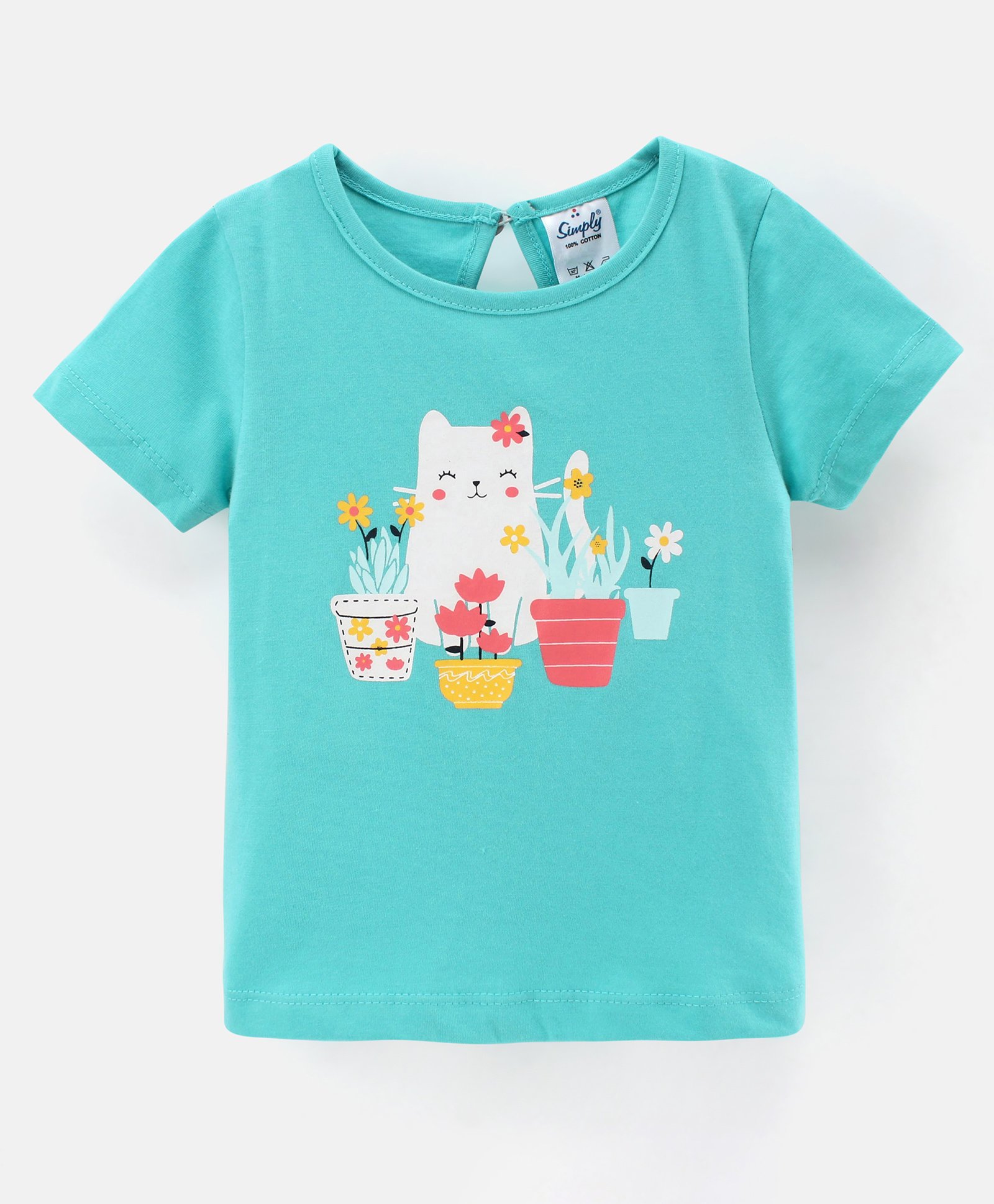 Simply Half Sleeves Top Cat Print - Blue-picture-12