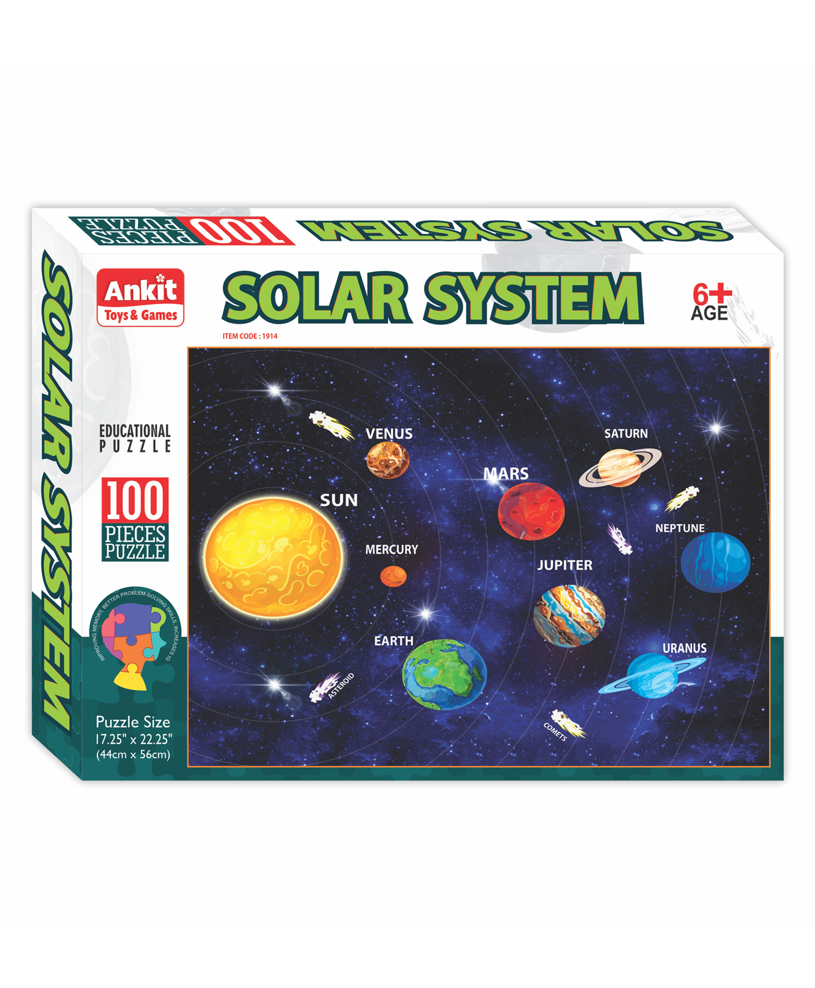 Ankit Toys Solar System Educational Jigsaw Puzzle for Kids Jumbo Pack Multicolor - 100 Pieces-image-41
