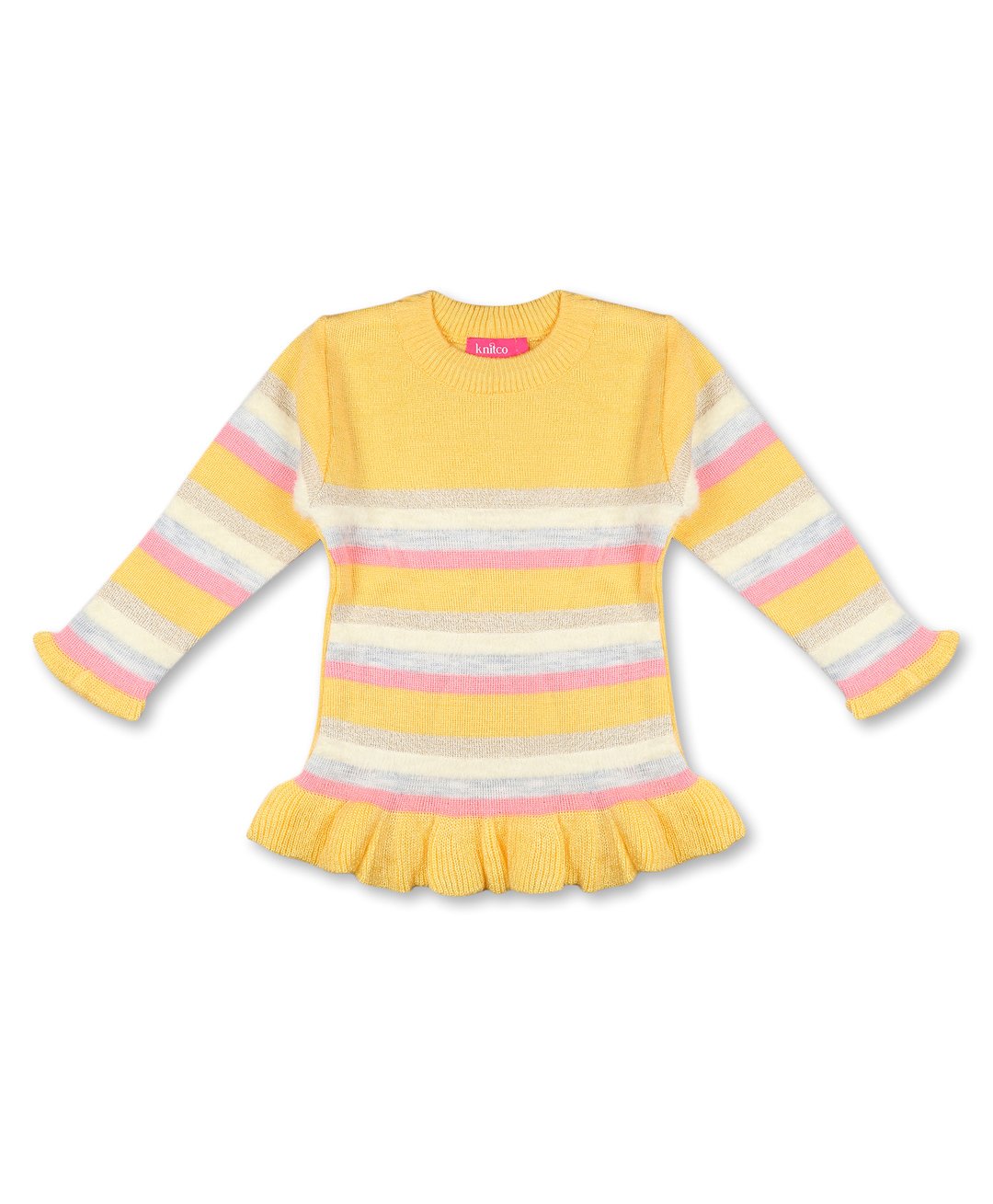 KNITCO Full Sleeves Striped Sweater - Yellow-picture-24