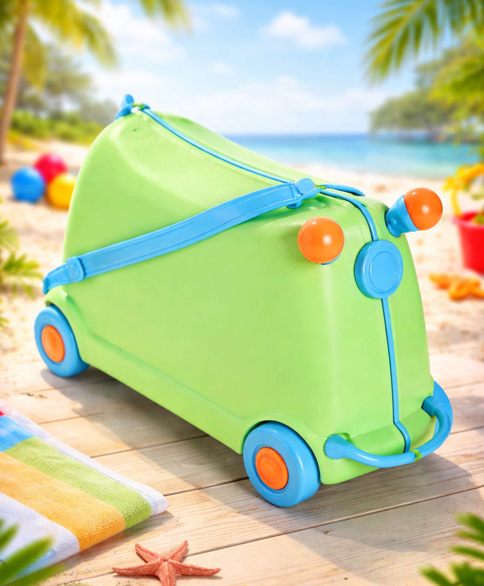 Kids Ride On Suitcase and Toddler Carry On Hand Luggage - Green-image-49