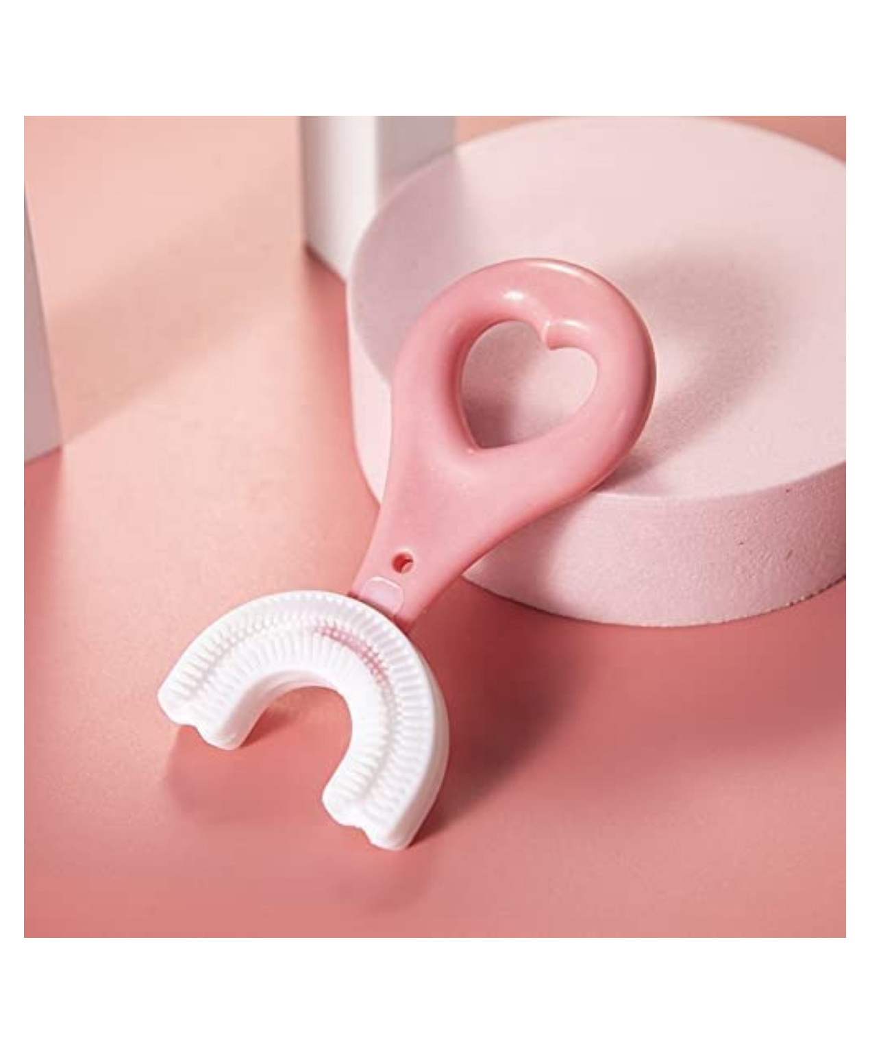 BOXOT IMPEX Soft Silicone 360 Degree U Shaped Toothbrush For Kid Baby Children Manual Teeth Whitening - Pink-image-48
