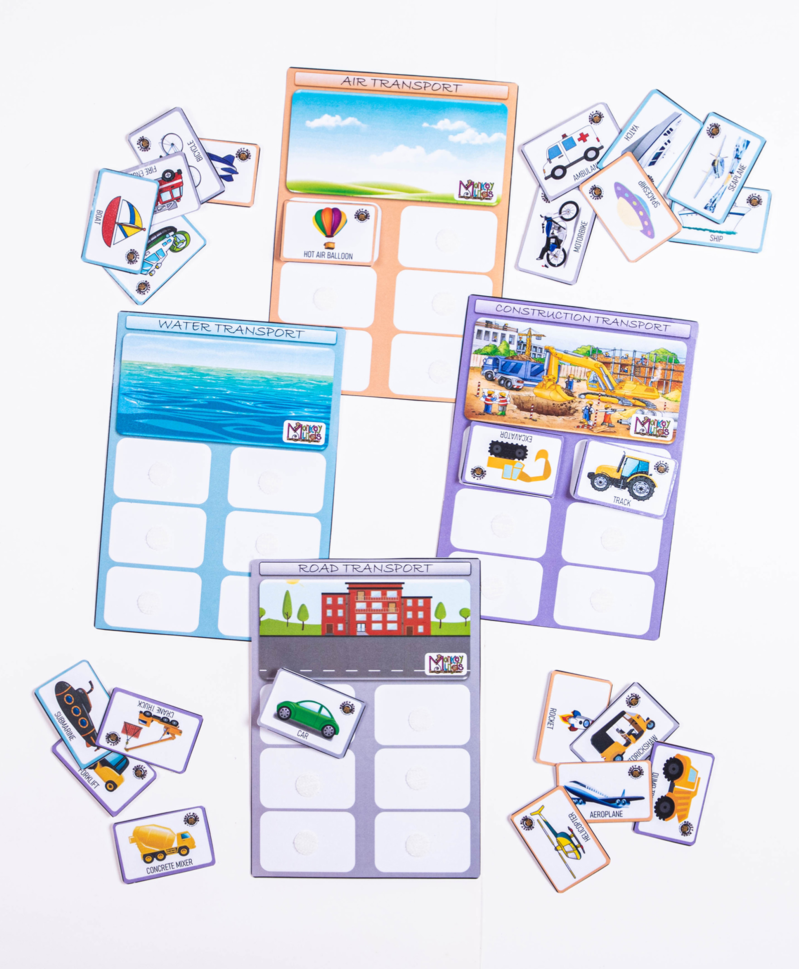 Monkey Minds Sorting Mats Know Your Transport - Multicolour-picture-10