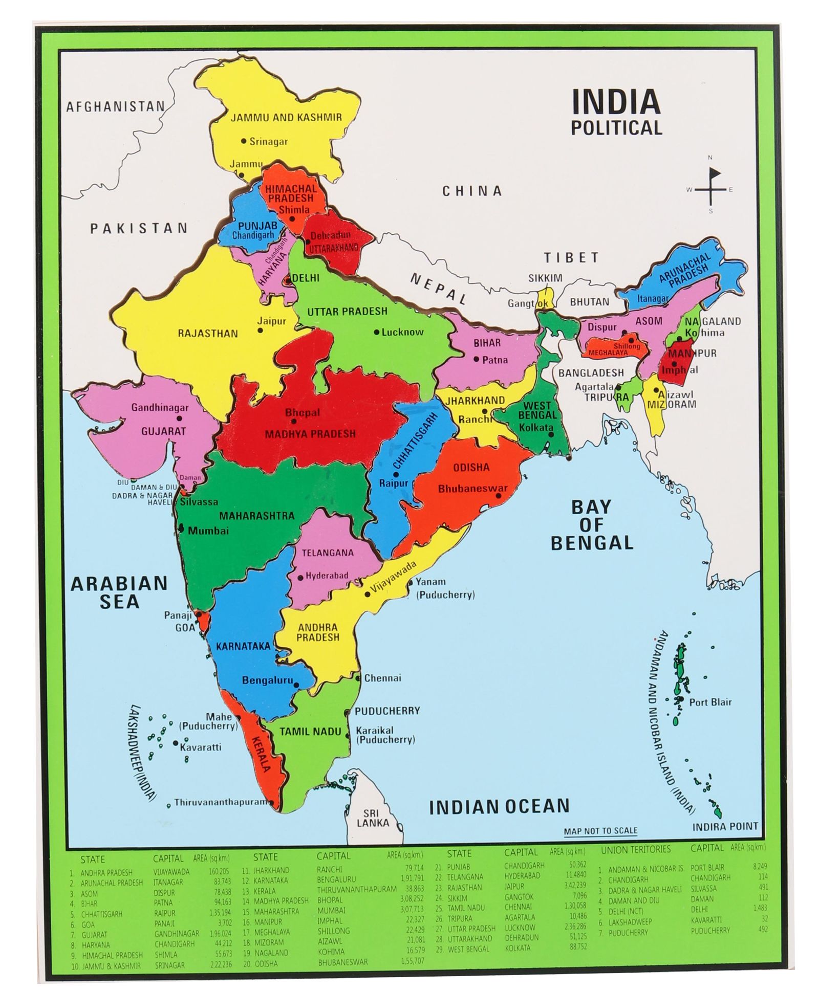 Indian Map In English Little Genius India Map Knob & Peg Puzzle Multicolor - 28 Pieces Online In  India, Buy At Best Price From Firstcry.com - 1281977