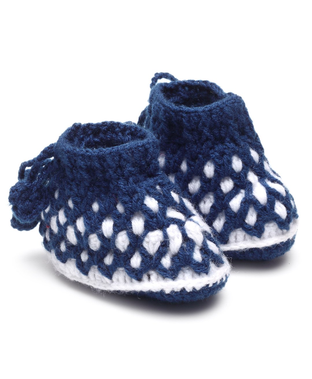 MayRa Knits Hand Knitted Woven Design Detailed Booties - Blue-picture-21