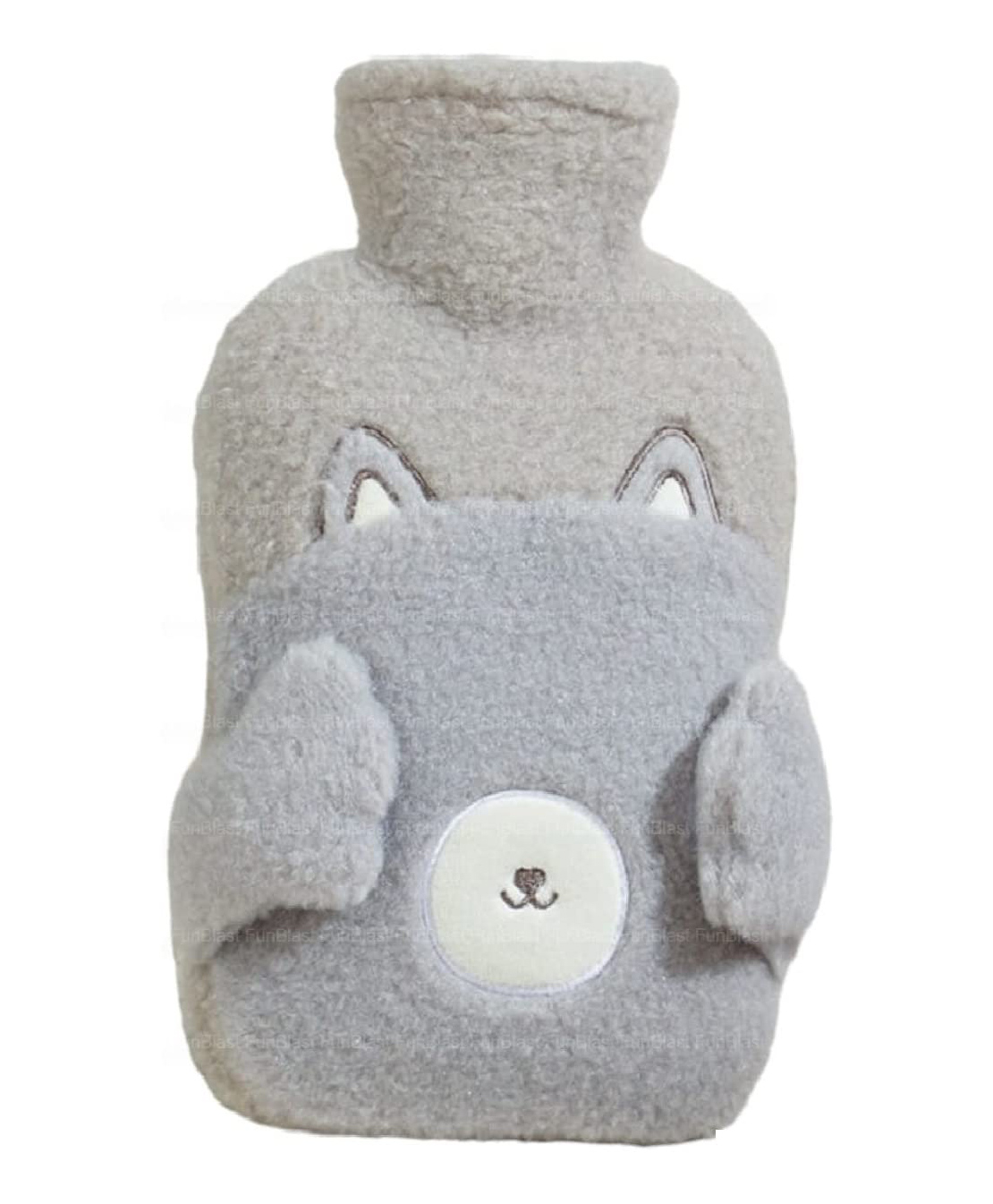 FunBlast Cartoon Design Hot Water Bag with Soft Cover 1000 ml - Grey-image-45