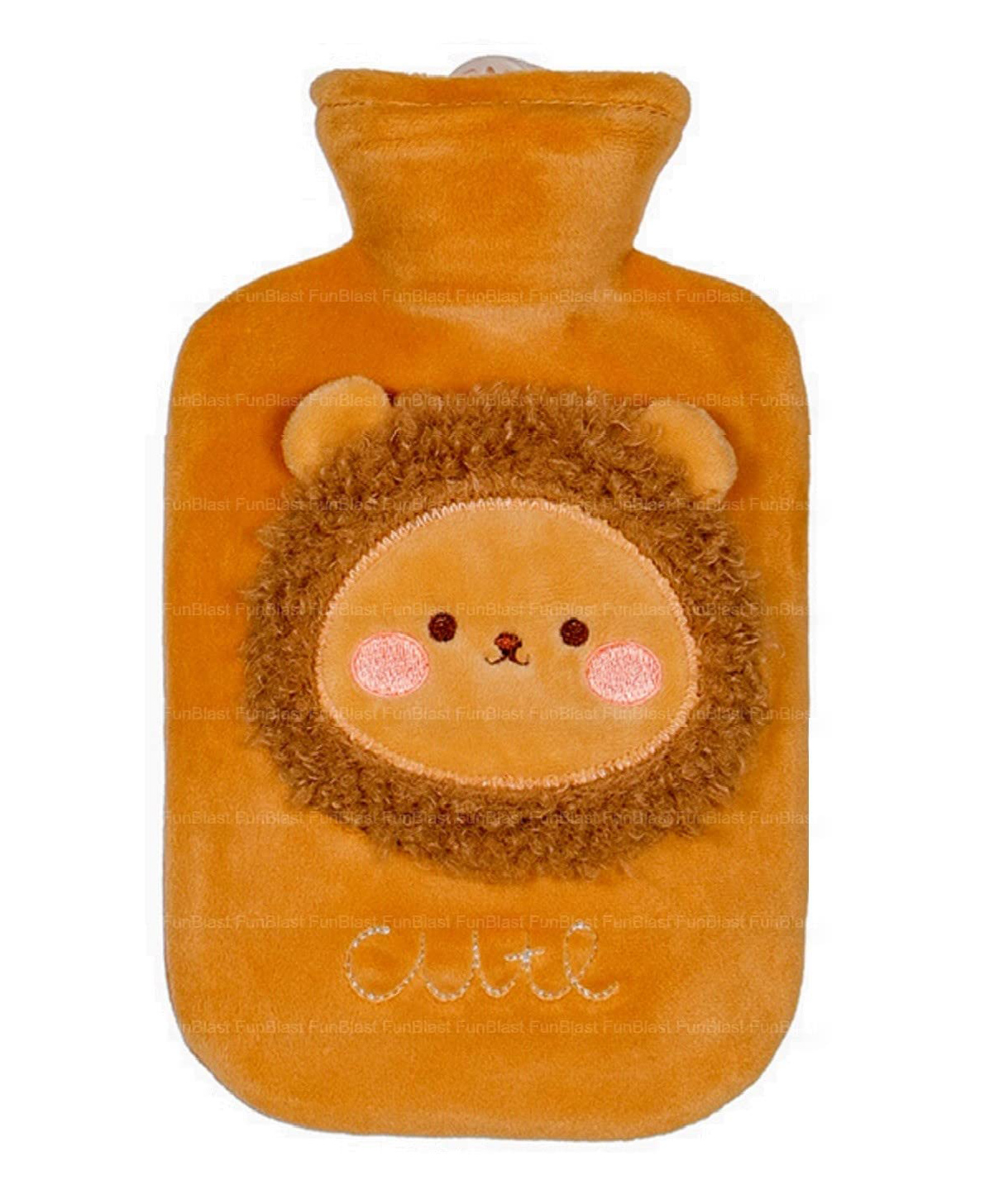 FunBlast Lion Face Design Hot Water Bag with Soft Cover 1000 ml - Brown-image-23
