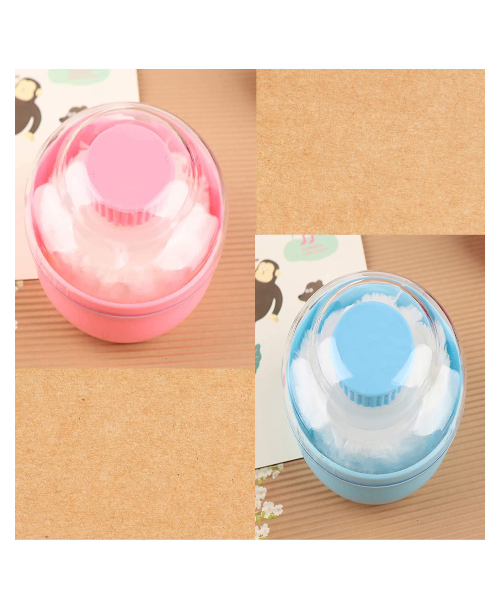 Kritiu Baby Powder Puff With Case Pack Of 2- Pink Blue-image-49