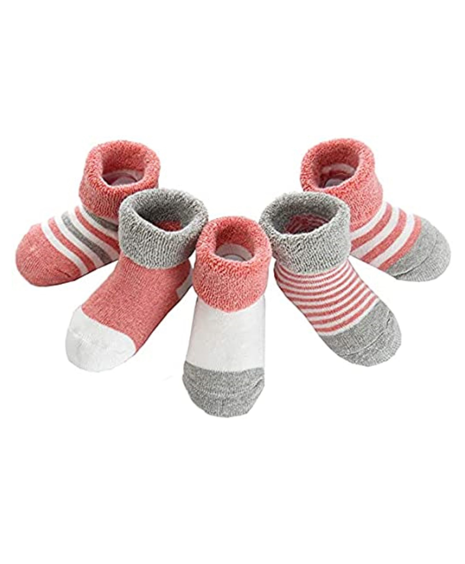 MOMISY Cotton Ankle Length Socks Pack of 5 - Pink-picture-13