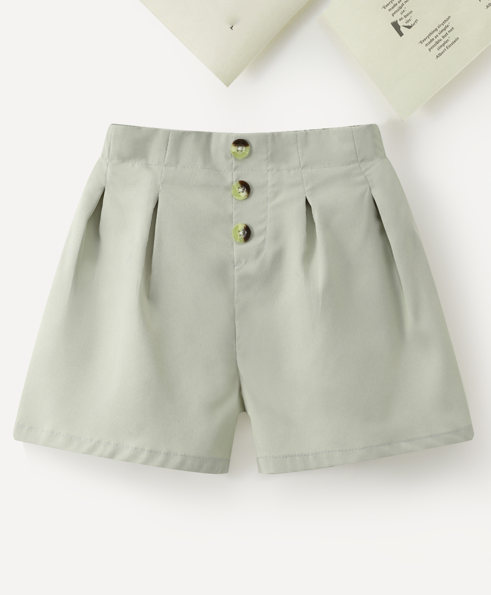 Kookie Kids Knee Length Solid Color Shorts - Green-picture-19