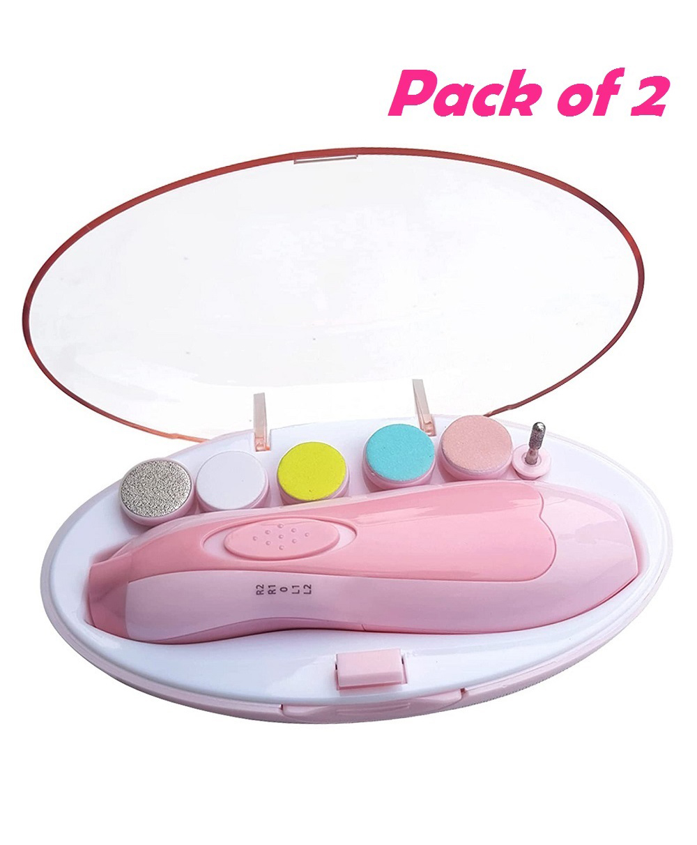 ORTIS Baby Nail File Electric Trimmer With 6 Grinding Heads  (Pink Colour) (Pack Of 2)-picture-21