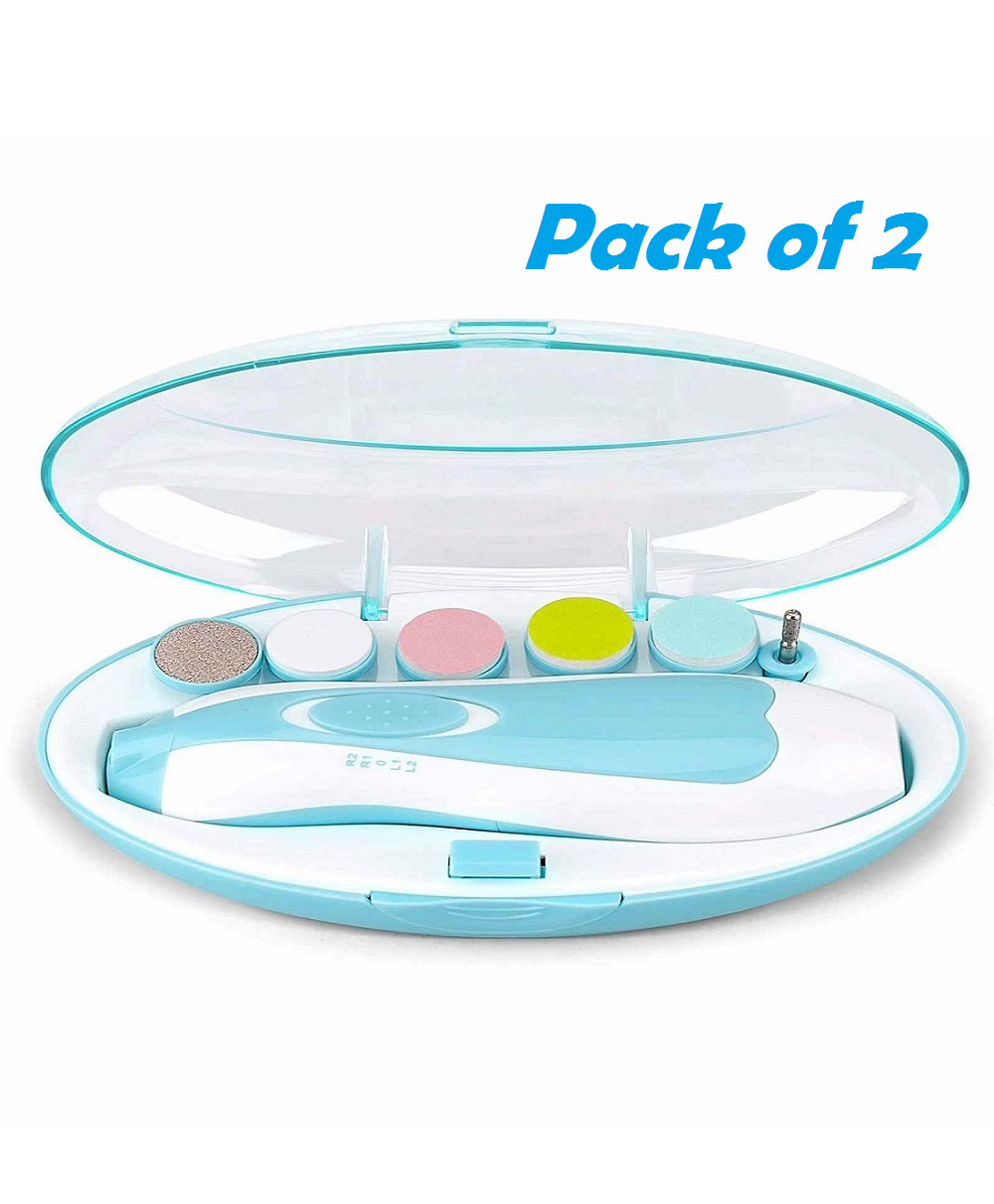 ORTIS Baby Nail File Electric Trimmer With 6 Grinding Heads  (Blue Colour)( Pack Of 2)-image-33