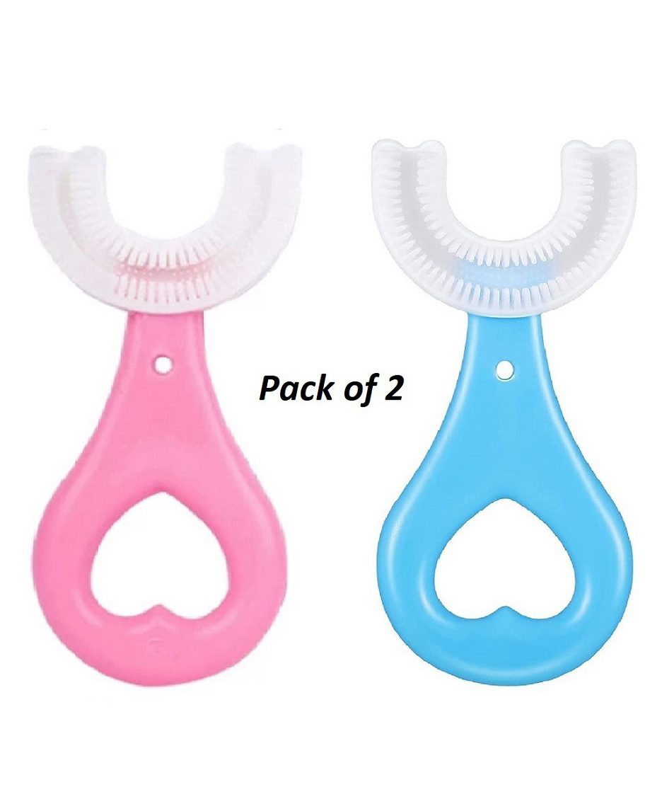ORTIS Soft Silicone 360 Degree U Shaped Toothbrush For Kids Pack Of 2 (Color May Vary)-picture-24