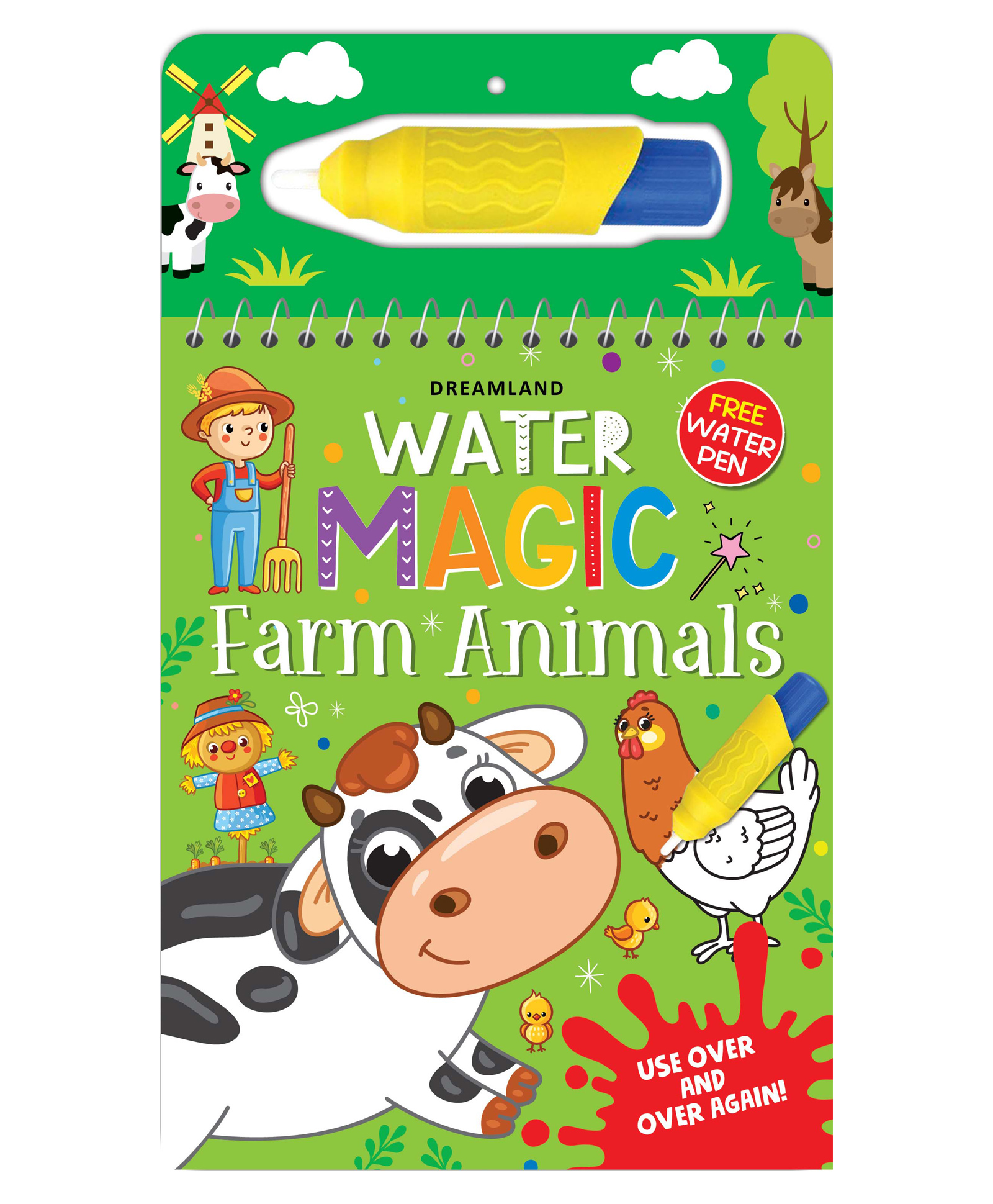 Dreamland Water Magic Farm Animals With Water Pen Use Over and Over Again - English