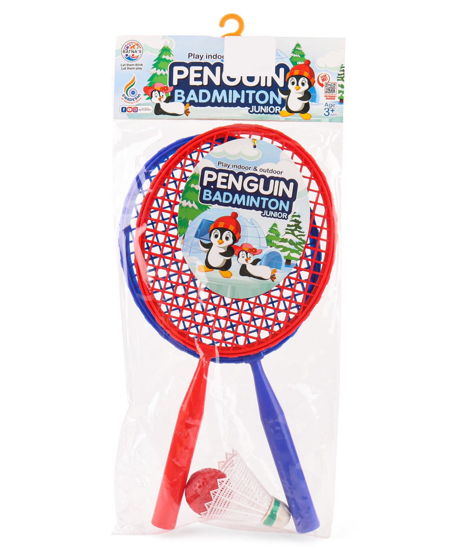 Ratnas Unicorn Badminton Set With Ball & Shuttlecock - Blue & Red-picture-20
