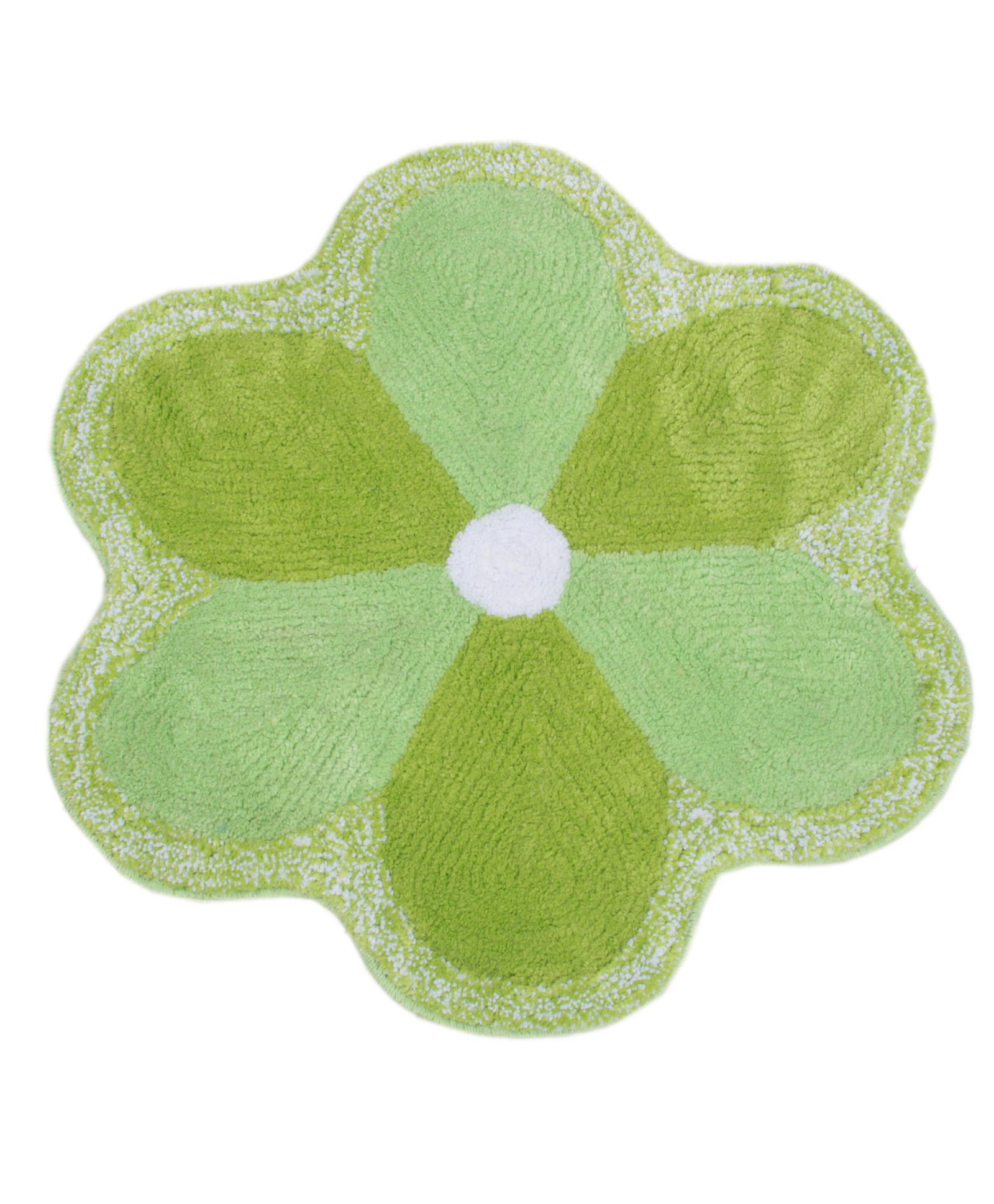 Saral Home Flower Shape Bath Mat - Green-picture-41