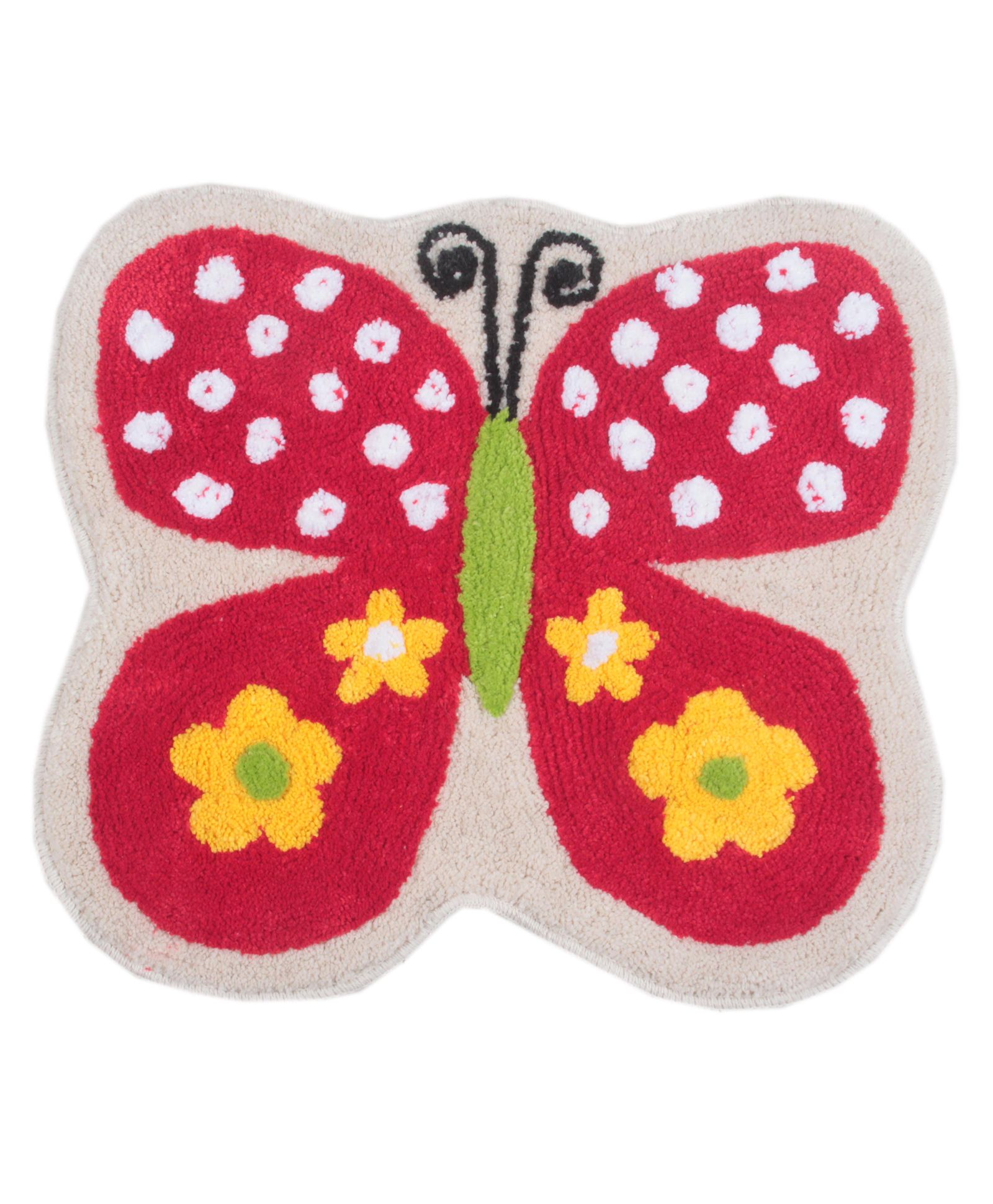 Saral Home Butterfly Design Bath Mat - Red-picture-37