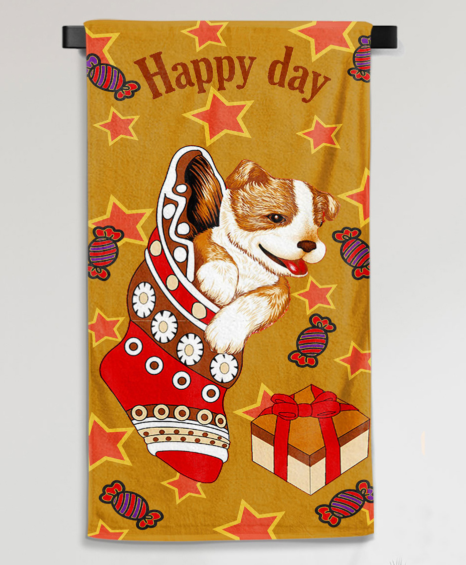 Sassoon Cartoon Printed Medium Cotton Bath Towel in 300 GSM for Kids Happy Day- Yellow-image-42
