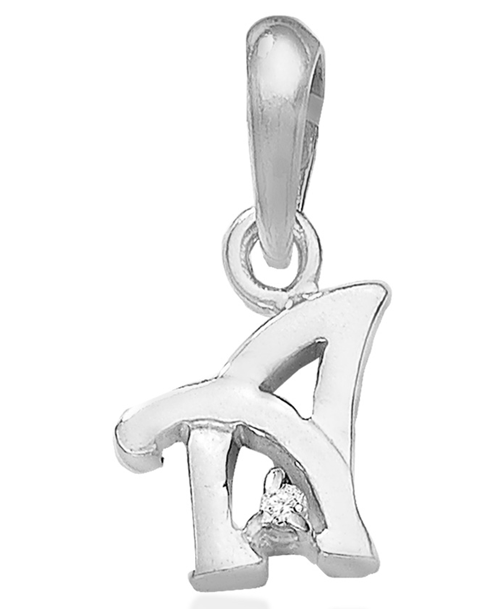 letter a pendant silver