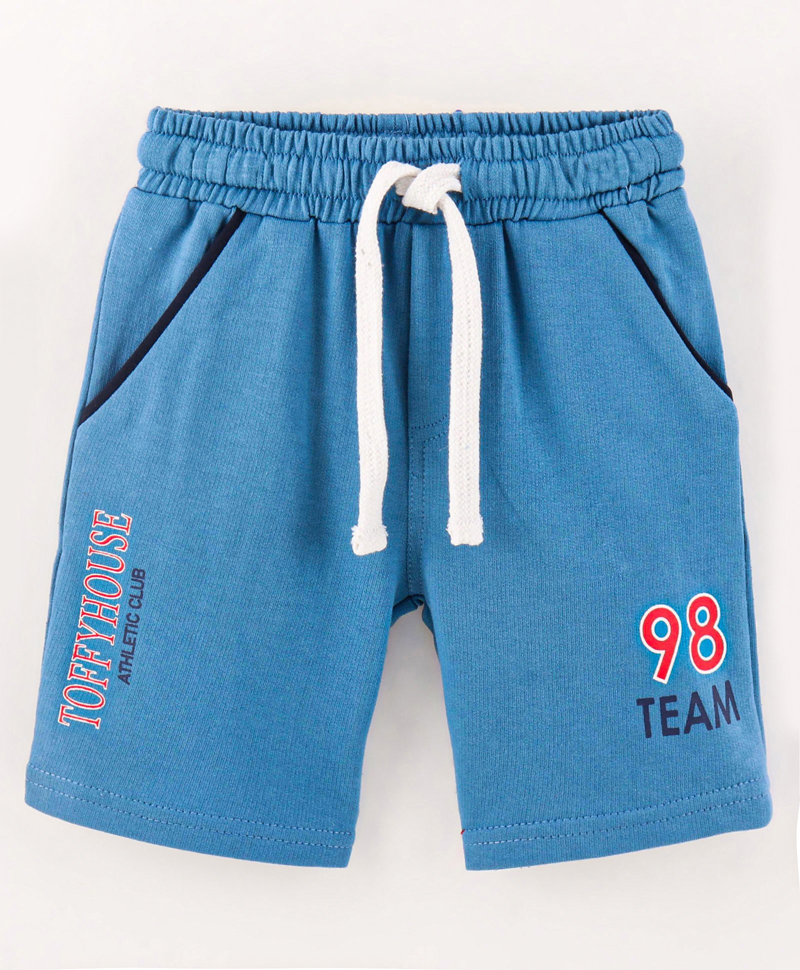 ToffyHouse Mid Thigh Shorts Text Print - Blue-image-35