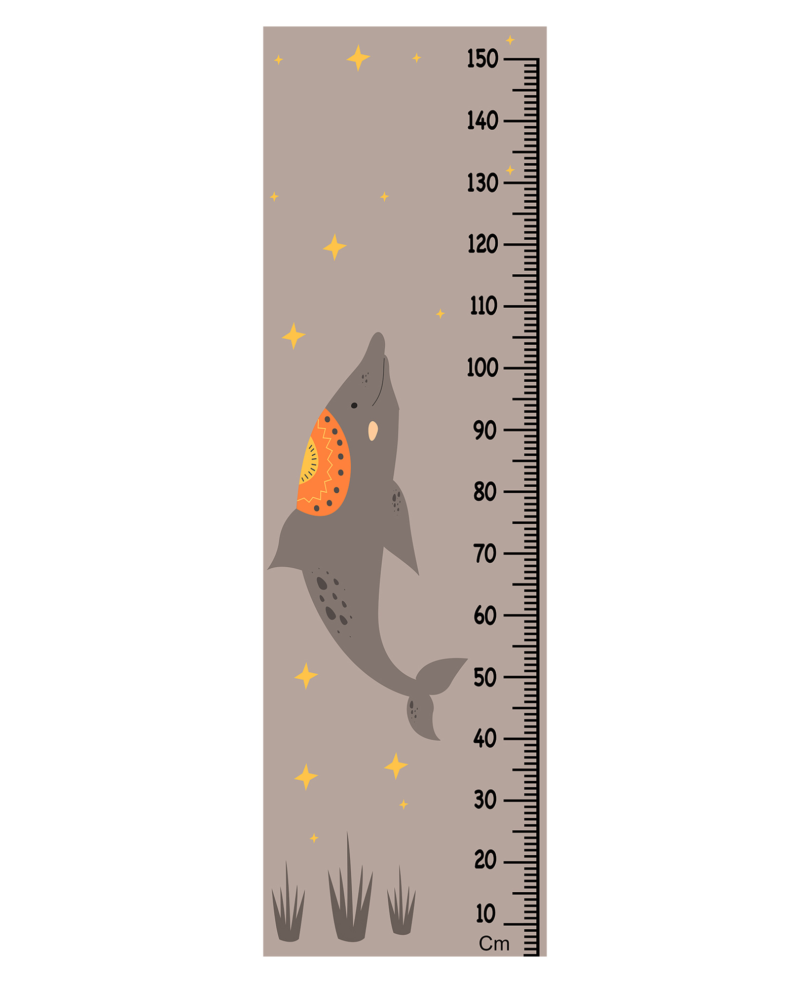 WENS Cute Dolphin Height Chart Wall Decal Growth Chart-Vinyl-image-18