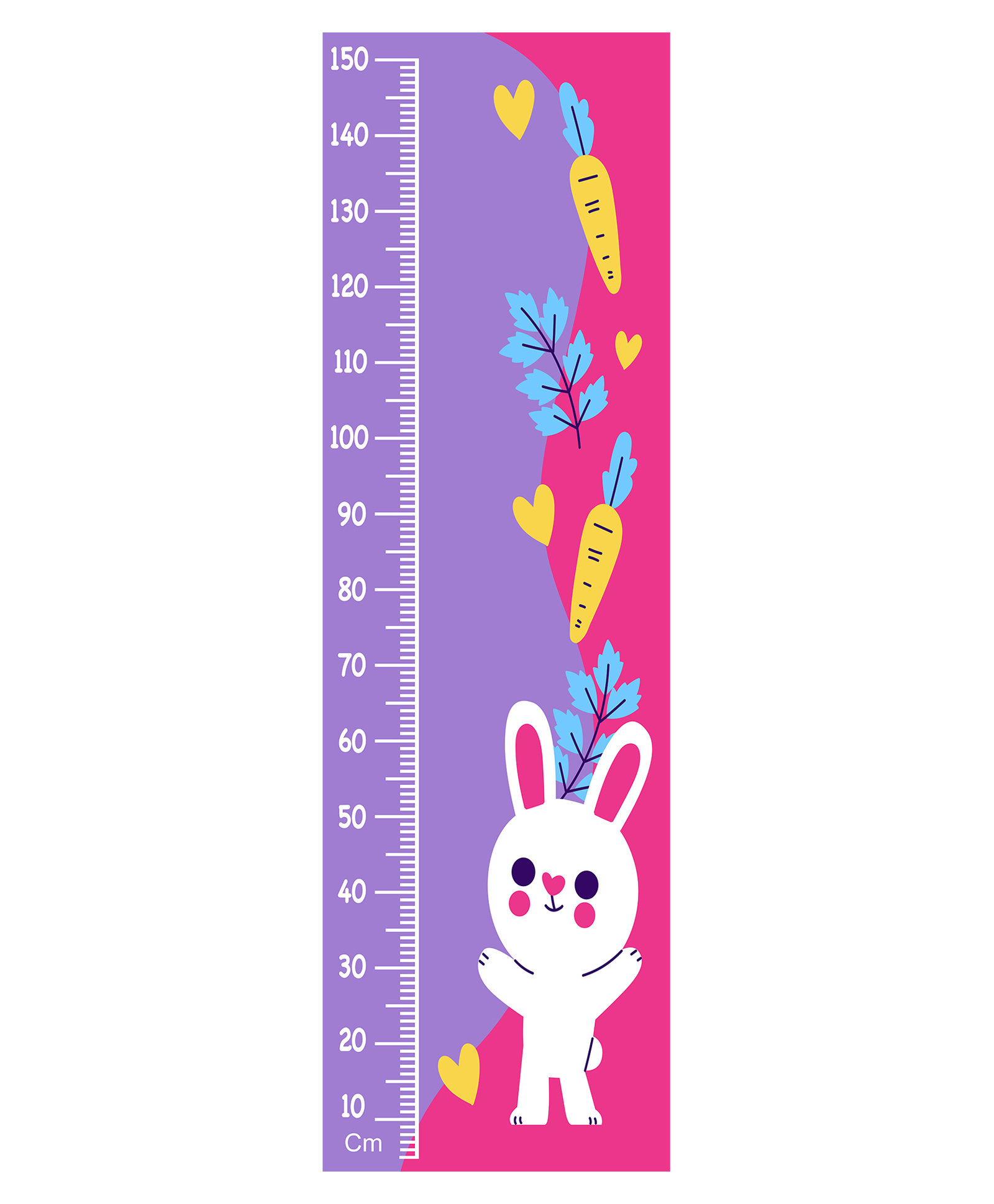 WENS Cute Bunny Height Chart Wall Decal Growth Chart- Purple-image-16