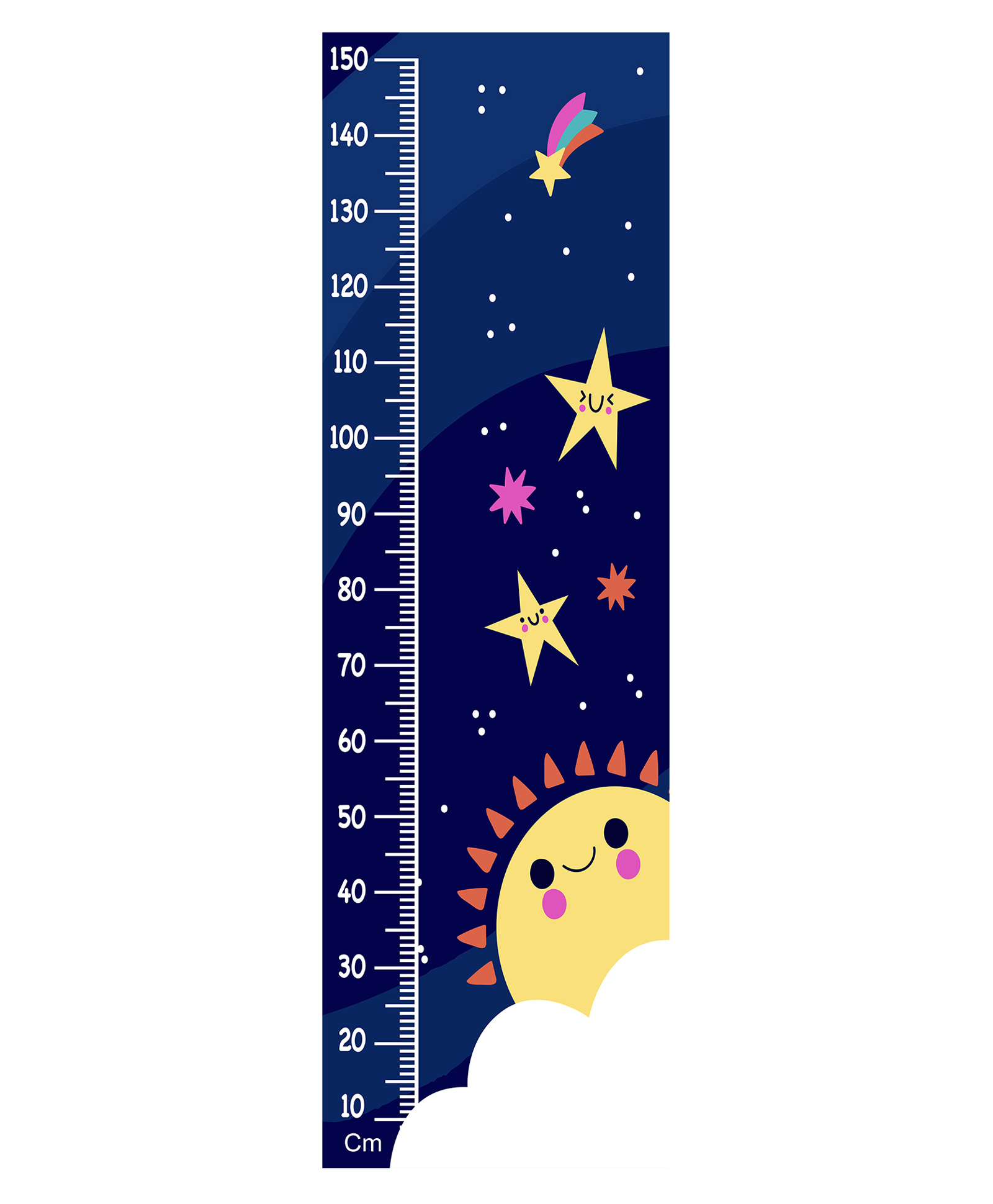 WENS Sky Beauty Height Chart Wall Decal Growth Chart- Blue-image-49