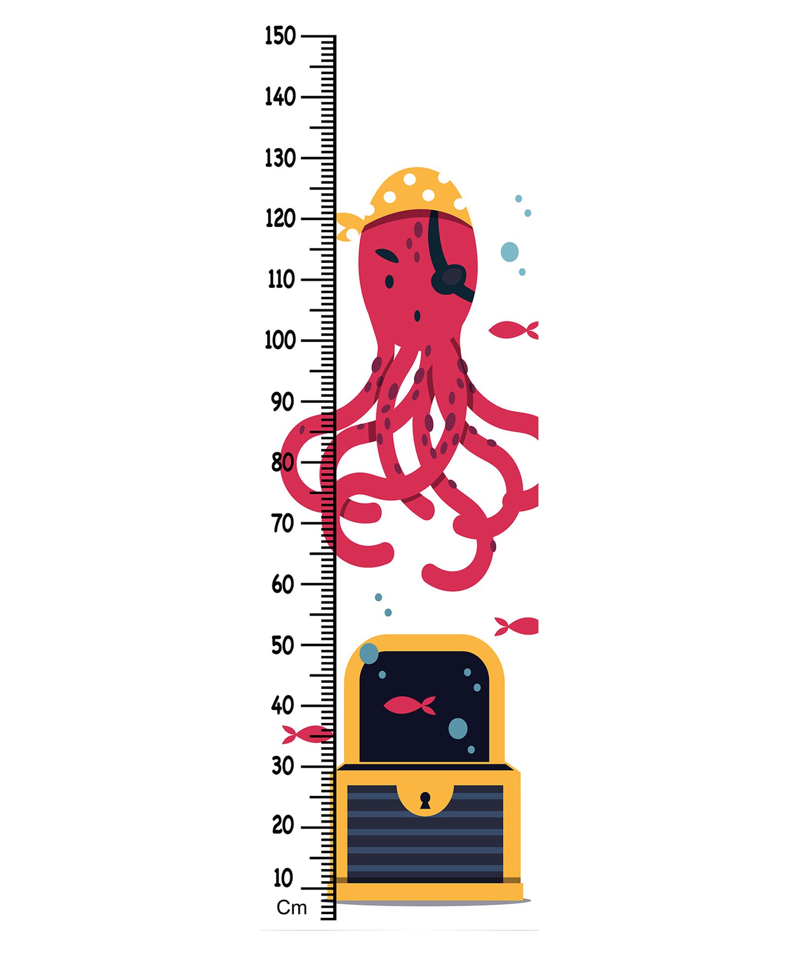 WENS Octopus Height Chart Wall Decal Growth Chart- White-image-49