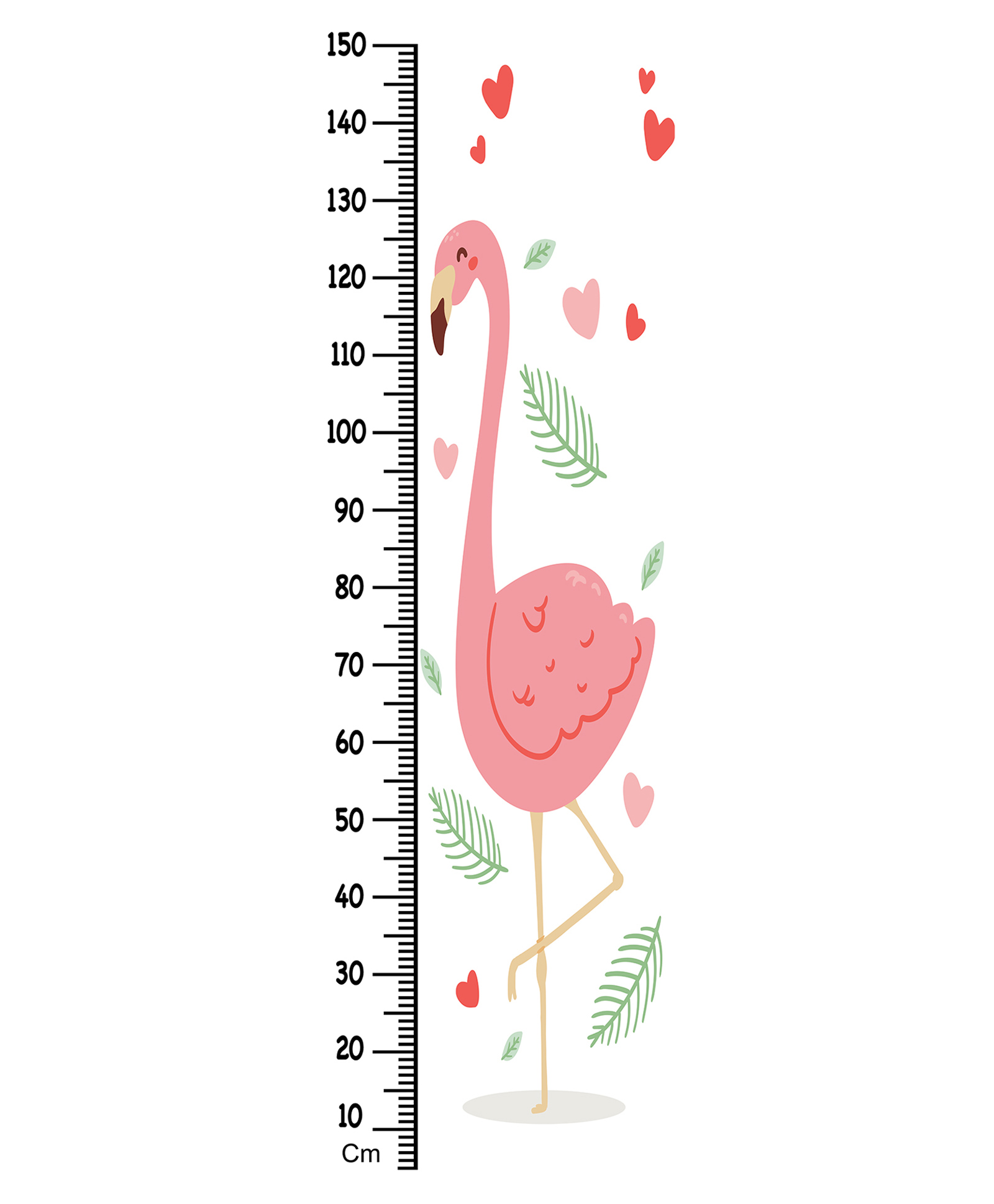 WENS Cute Flamingo Height Chart Wall Decal Growth Chart- White-image-37