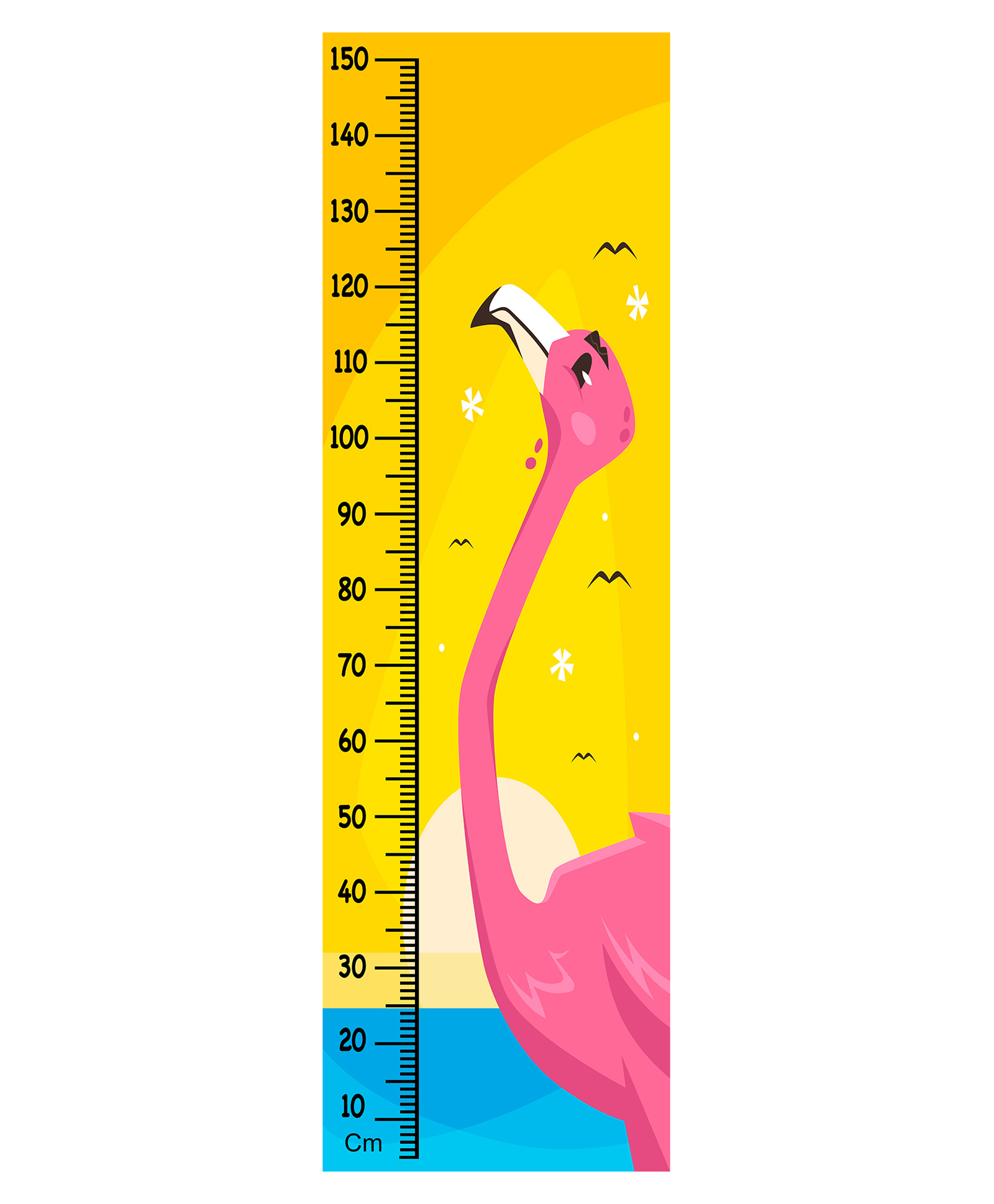 WENS Flamingo Height Chart Wall Decal Growth Chart- Yellow-image-43