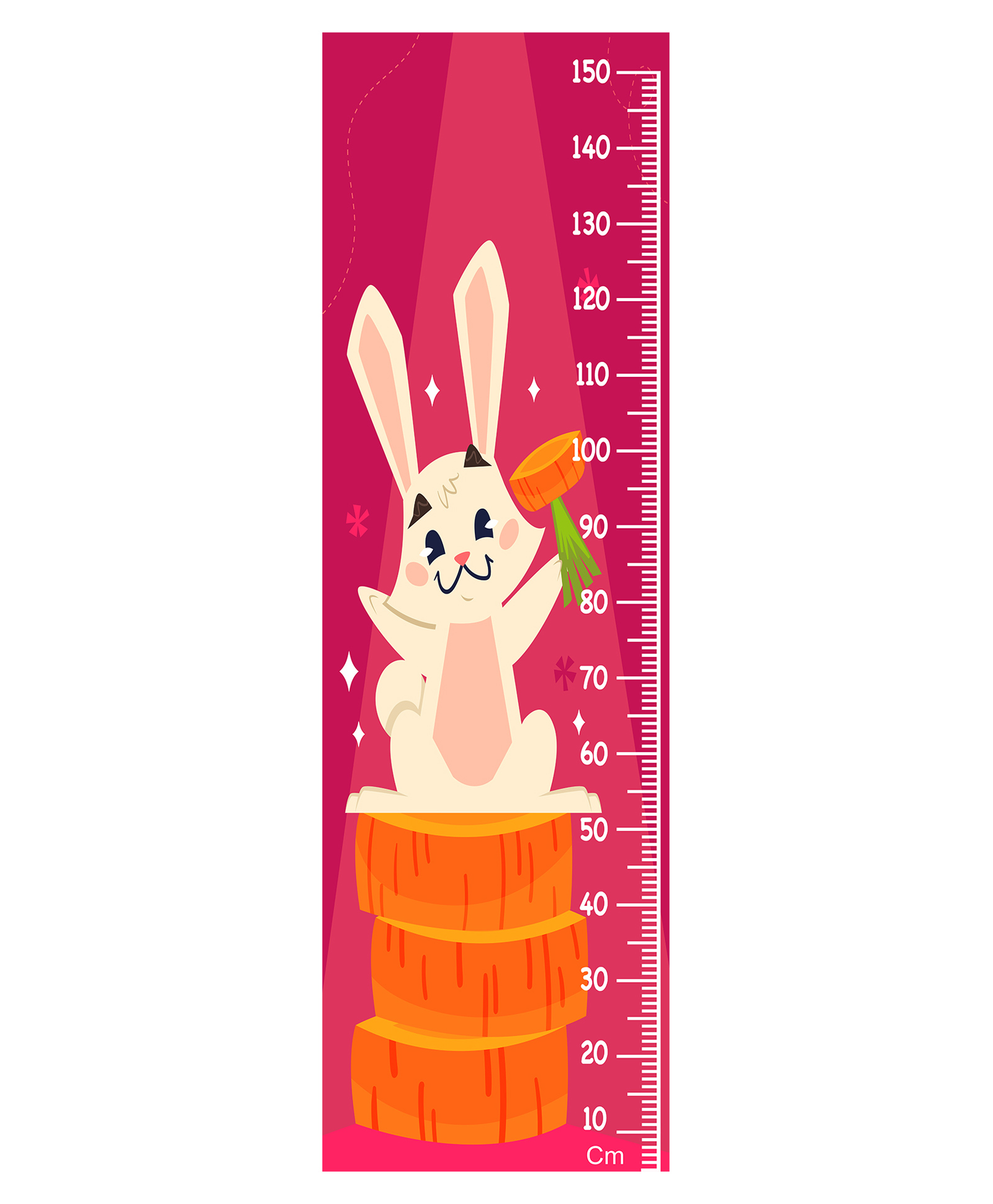 WENS Bunny Rabbit Height Chart Wall Decal Growth Chart- Pink-image-44