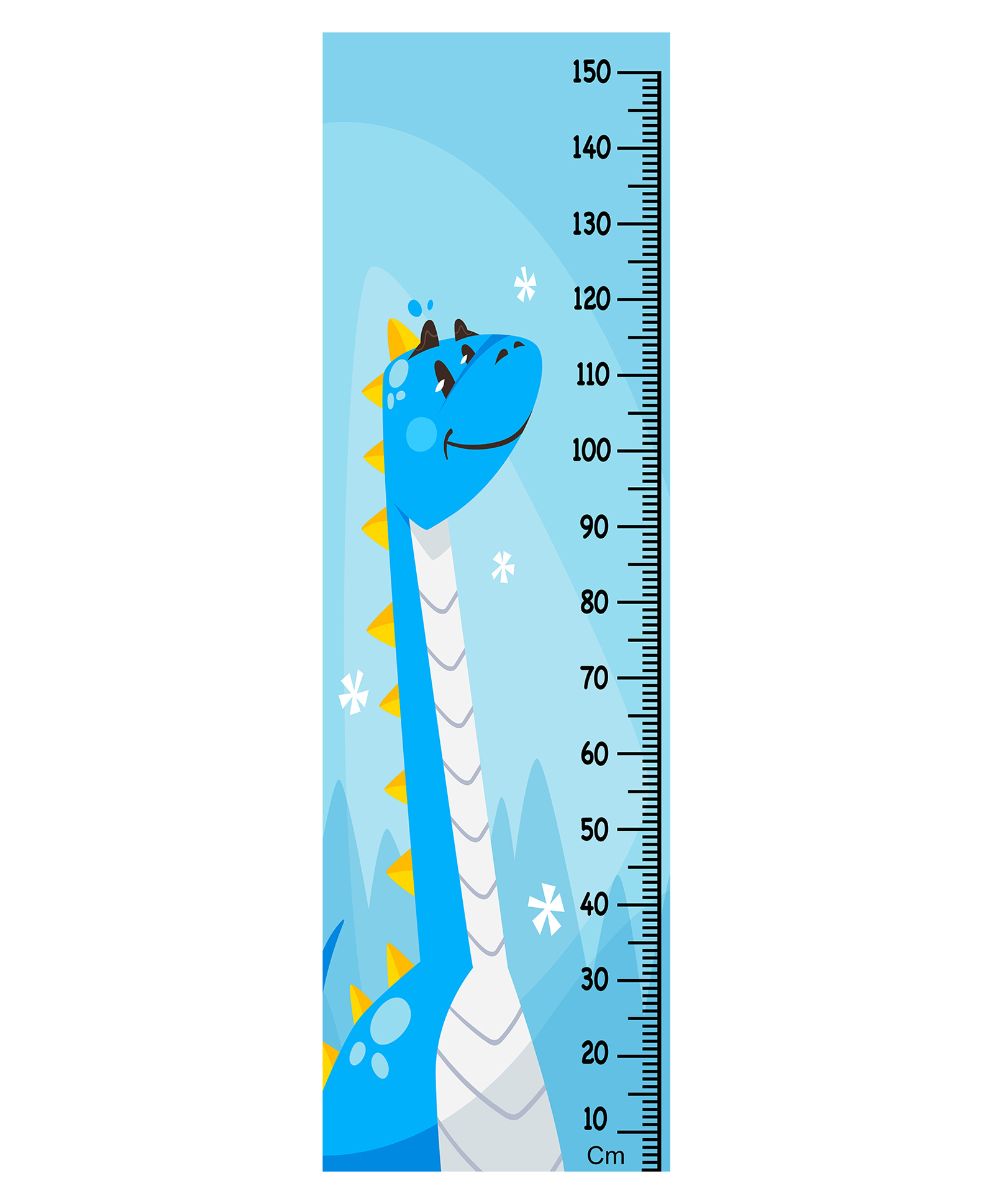WENS The Shiny Dino Height Chart Wall Decal Growth Chart- Blue-image-45